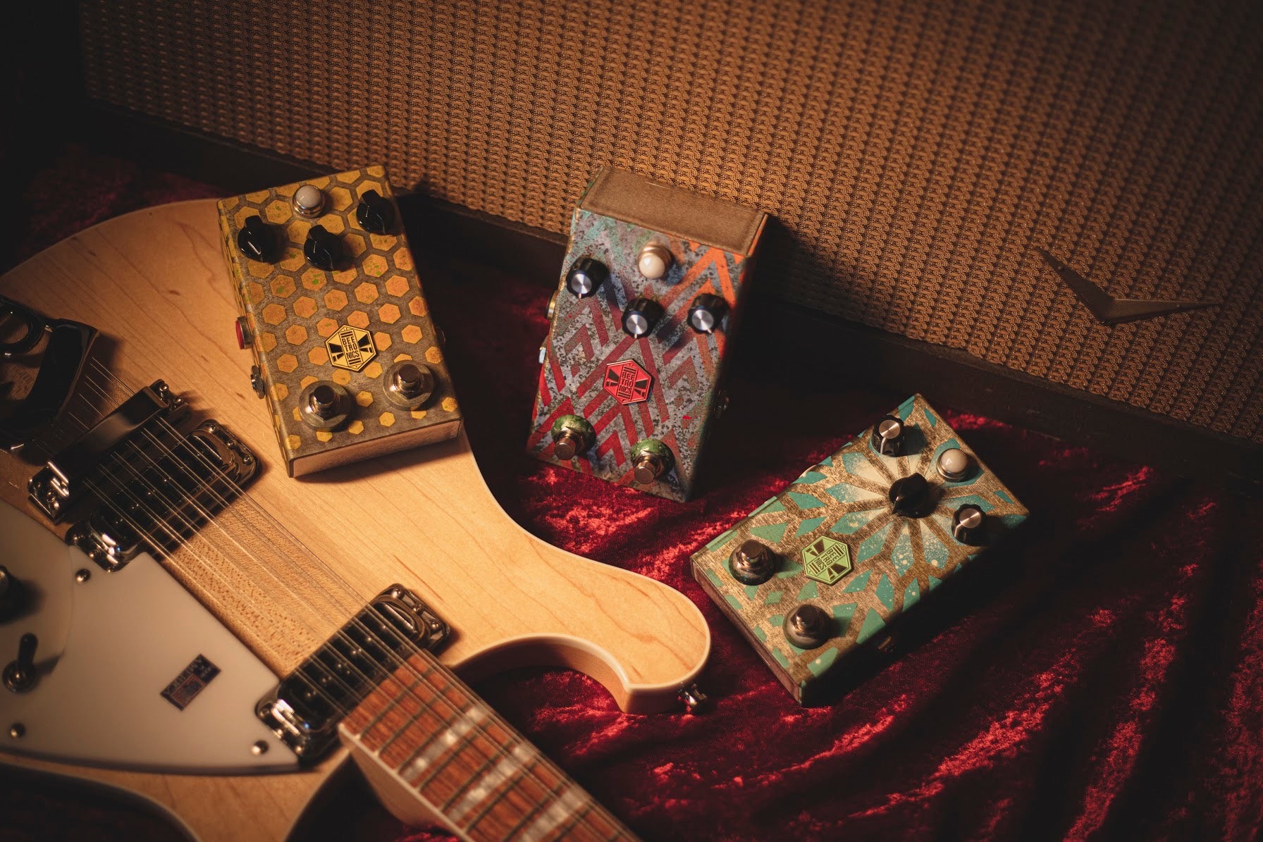 BeetronicsFX Octahive Limited Edition High Gain Fuzz Pedal with Octave Effect - Dual Footswitch Blue Guitar Effects Pedal for Rock, Metal & Experimental Music