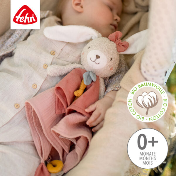 FehnNATUR Soft Plush Sensory Hare Comforter - Soothing Baby Blanket for Calming & Sleep - Perfect for Newborns, Toddlers & Sensory Play