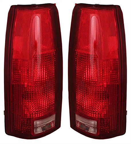 RAREELECTRICAL New Pair of LED Tail Lights Compatible with GMC C1500 C2500 C3500 K1500 Suburban Yukon - GM2800104 5977868 5977867 - Perfect for Night Driving & Enhanced Safety