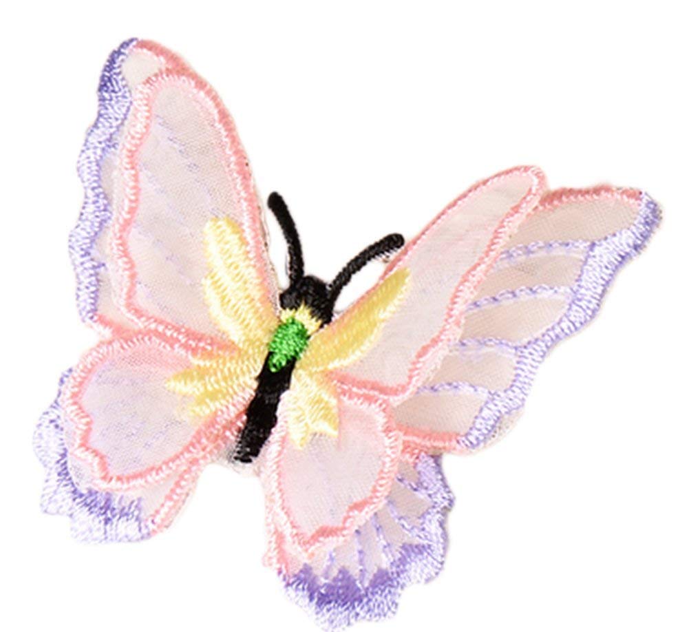 Hand Embroidered Butterfly Iron-on Sew-on Patches for Clothes - UKD Pulabo DIY Applique Accessories for Jackets, Jeans, Bags - Eco-Friendly Fabric Decoration for Fashion Upcycling & Customization