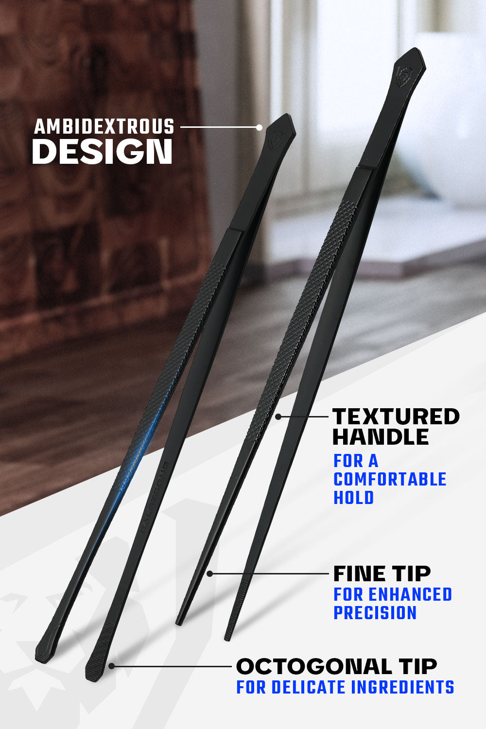 Professional 2-Piece Plating Tweezer Set - 10.5
