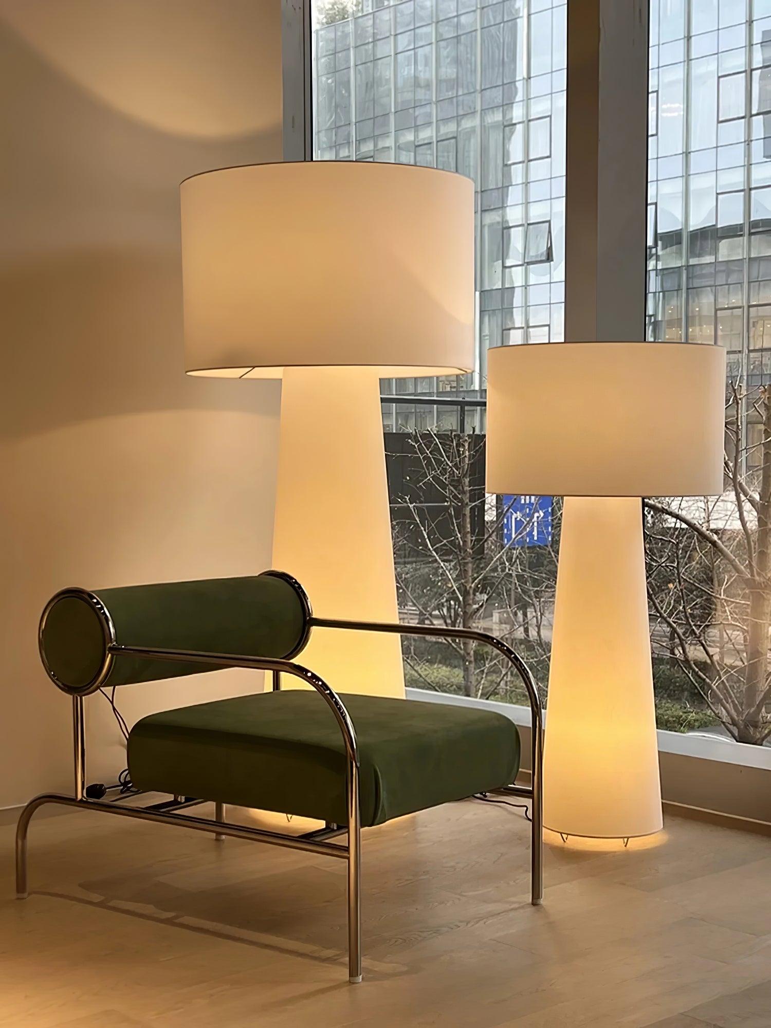 Modern Column Fabric Floor Lamp - Tall Standing Light for Living Room, Bedroom & Office - Soft Ambient Lighting for Relaxing & Reading