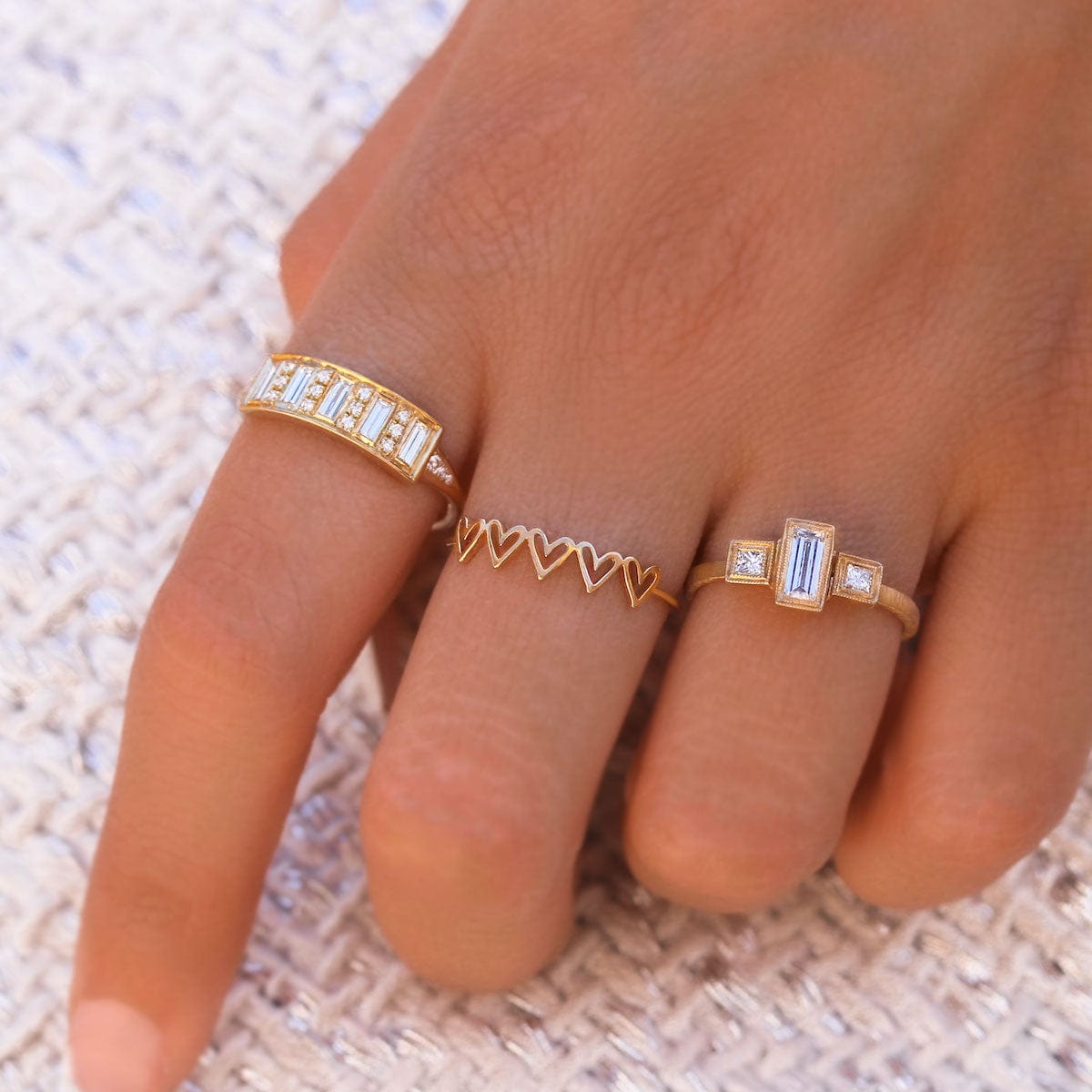 Five Hearts Ring - Elegant Stackable Rings for Women, Perfect for Valentine's Day Gifts & Anniversary Jewelry | Ideal for Romantic Dates, Proposals, and Special Occasions