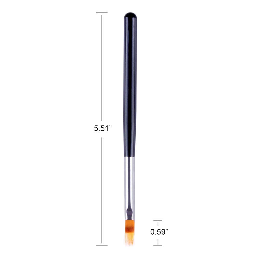 INOG Black Nail Ombre Brush Set - Wood Handle Gradient Painting Pens for UV Gel Nail Art - Perfect for Salon Professionals & DIY Manicures at Home