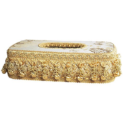 Elegant Gold Links Decorative Tissue Box Cover - Luxury Home Decor for Living Room, Bedroom & Bathroom