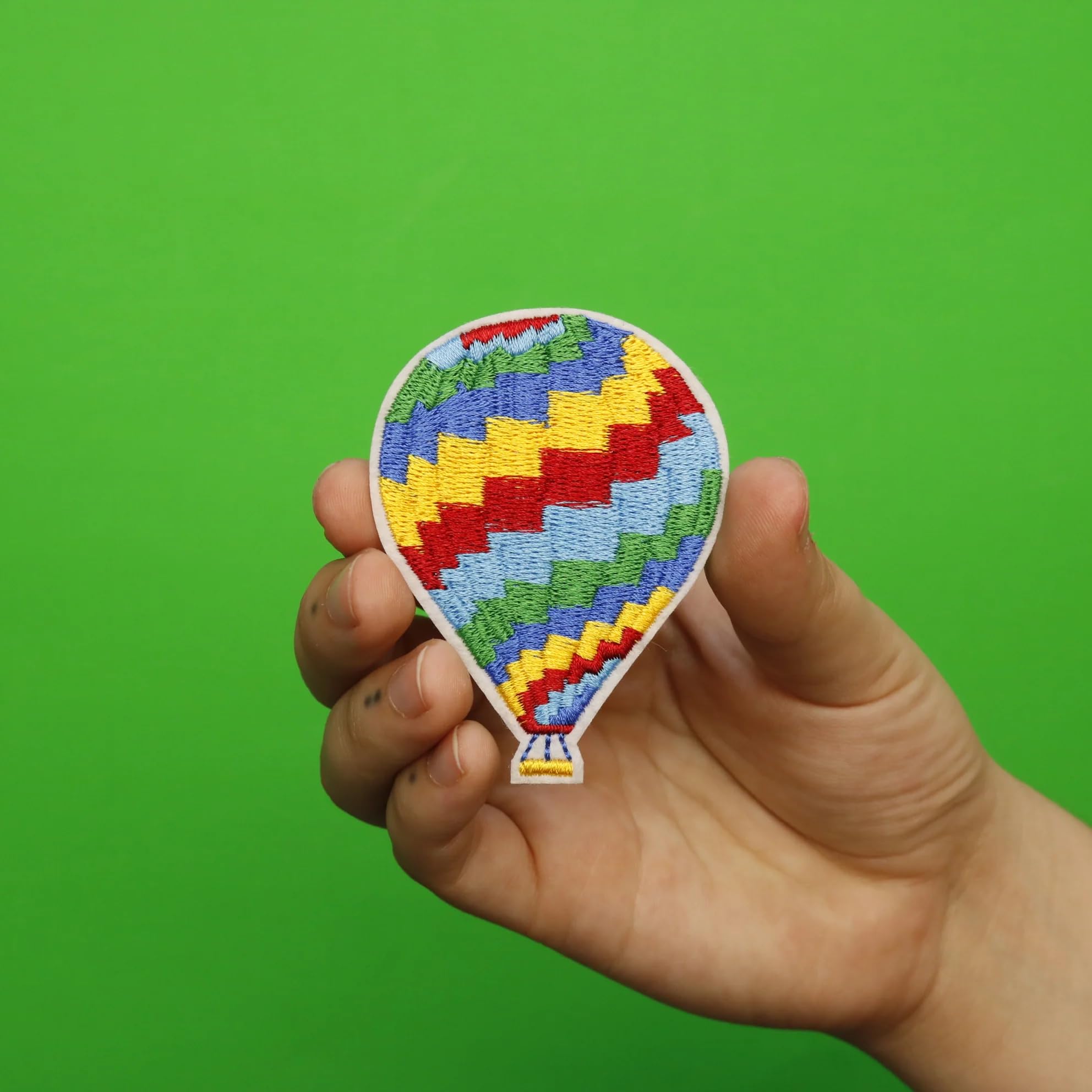 Hot Air Balloon Embroidered Iron On Patch - Festive Fly Badge for DIY Crafts, Jackets, Backpacks & Costume Accessories