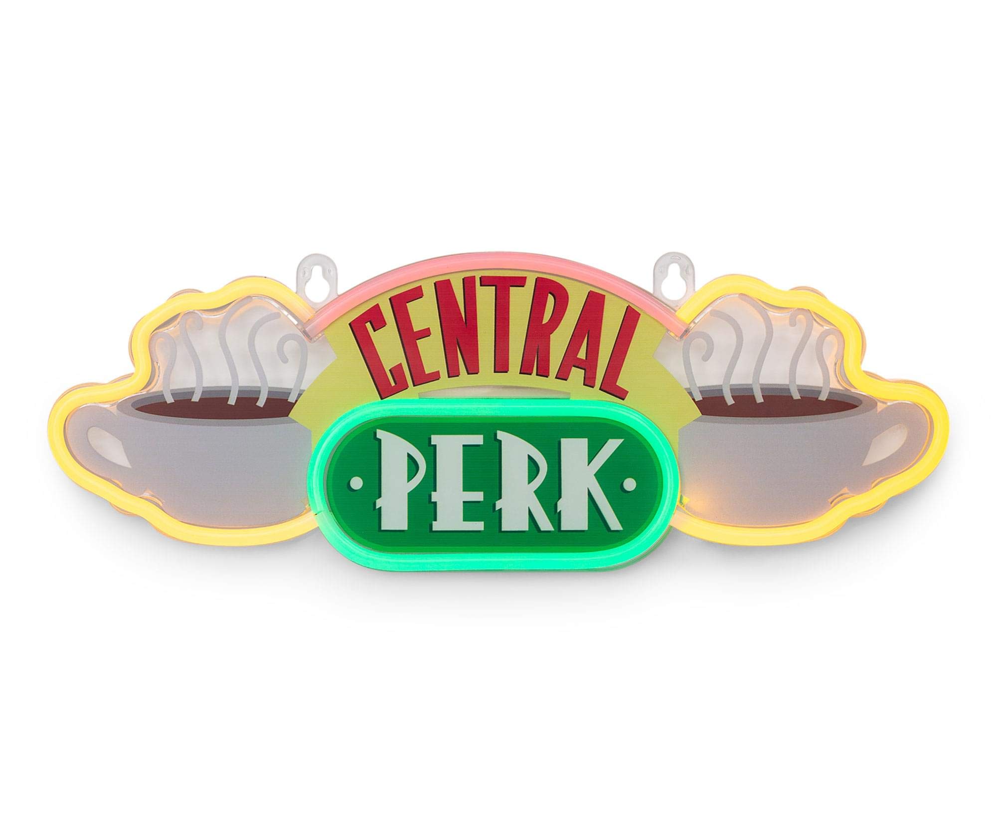 Ukonic Friends TV Show Central Perk Coffee Shop 16-Inch Neon Light Sign Replica - Official Licensed Home Decor Collectible - Hanging LED Wall Light for Living Room, Bedroom, Bar & Cafe Decor - Trendy Room Essentials for Fans & Gift Ideas