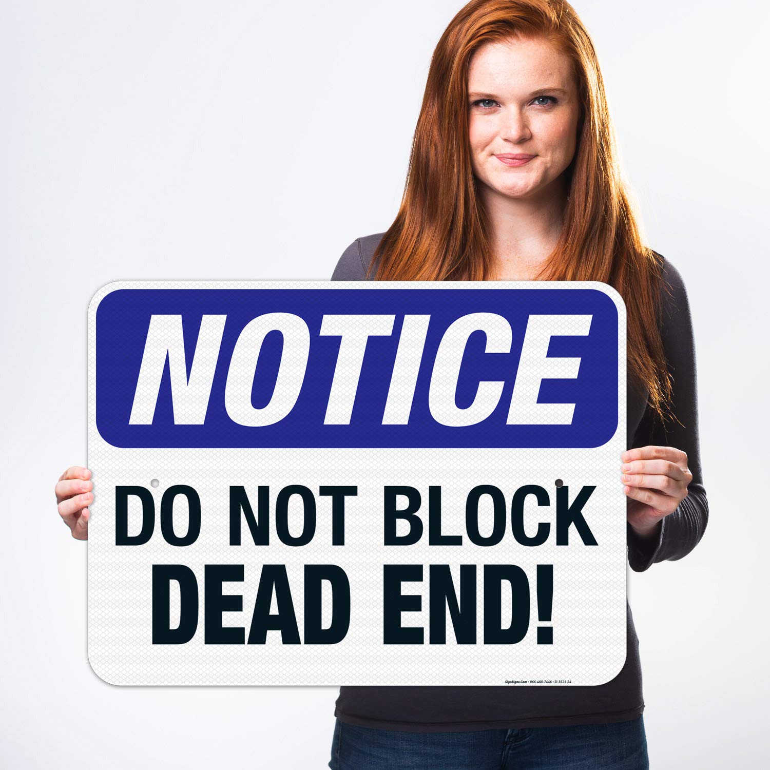 OSHA Compliant Do Not Block Dead End Sign - 18x24 Inches, 3M EGP Reflective .080 Aluminum, Fade Resistant - Indoor/Outdoor Use for Warehouse, Construction Sites & Parking Lots - Made in USA