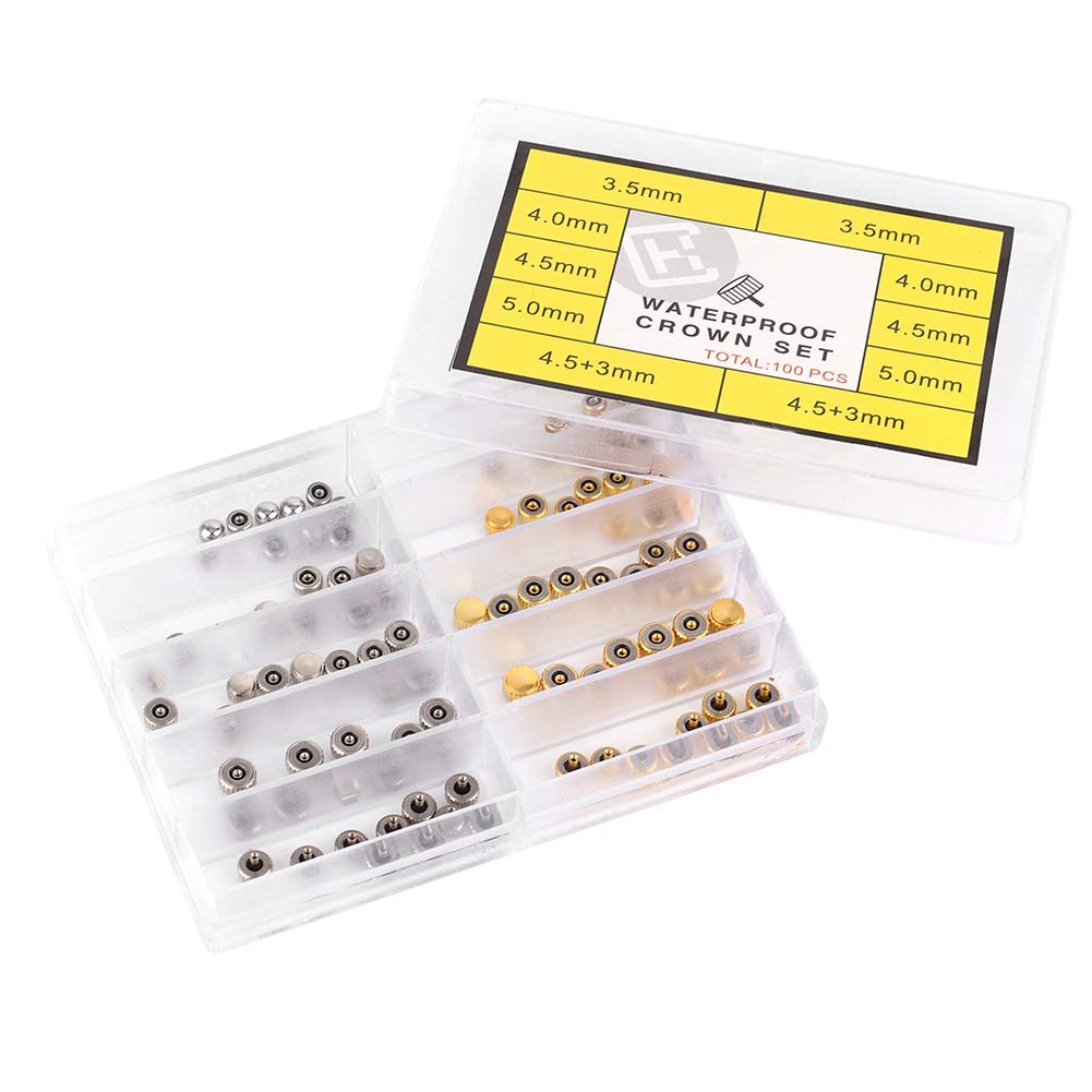 Professional Watch Crowns Replacement Parts with Box - Compatible with Rings Watches for Men & Women | Watch Repair Accessories for DIY & Jewelry Making