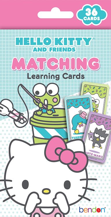 Hello Kitty Matching Learning Cards - 36-Piece Educational Memory Game for Kids | Fun Preschool & Kindergarten Learning Activity