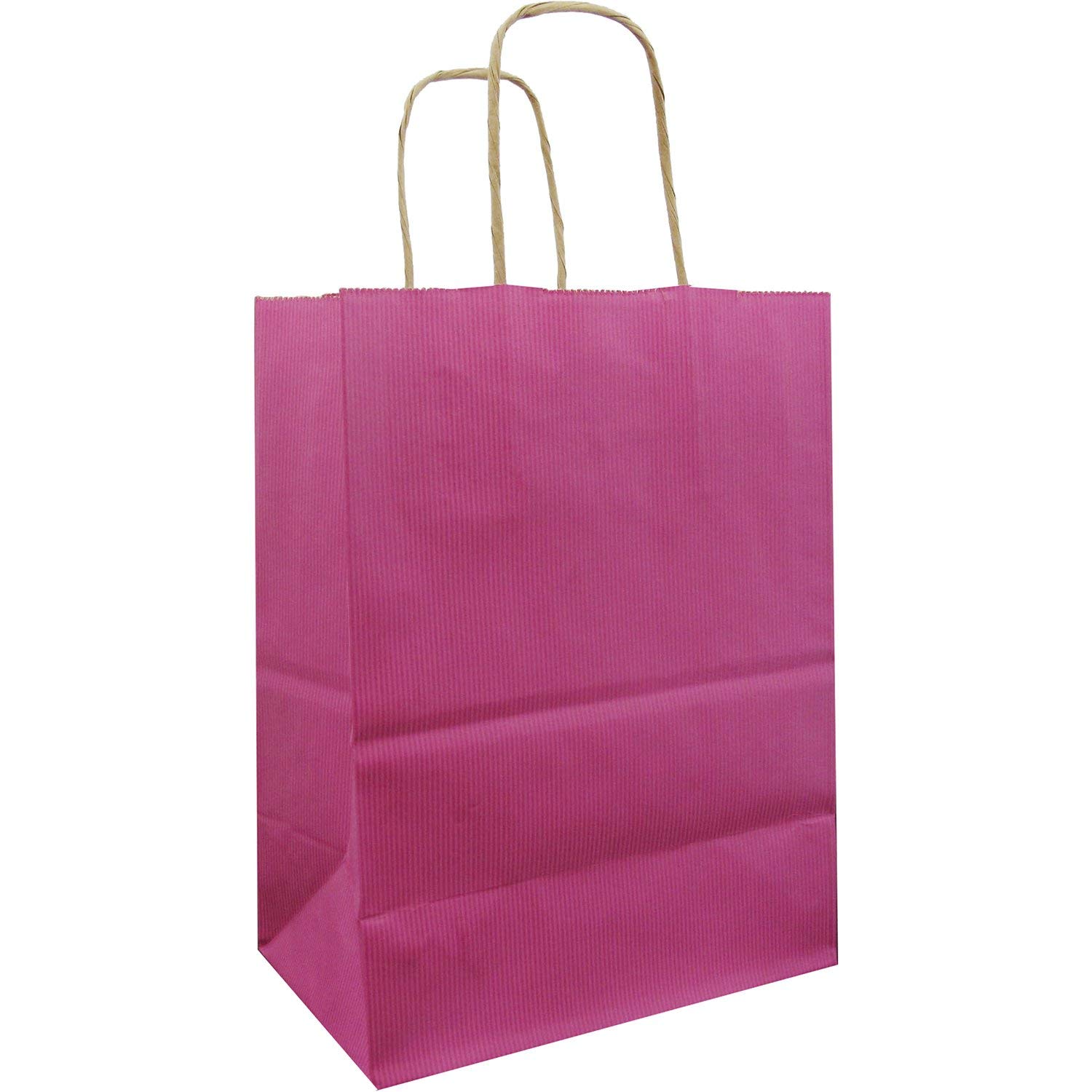 JILLSON & ROBERTS Medium Kraft Paper Bags 100-Pack, Magenta - Eco-Friendly Gift Bags for Parties, Weddings, Retail Packaging & Favor Bags