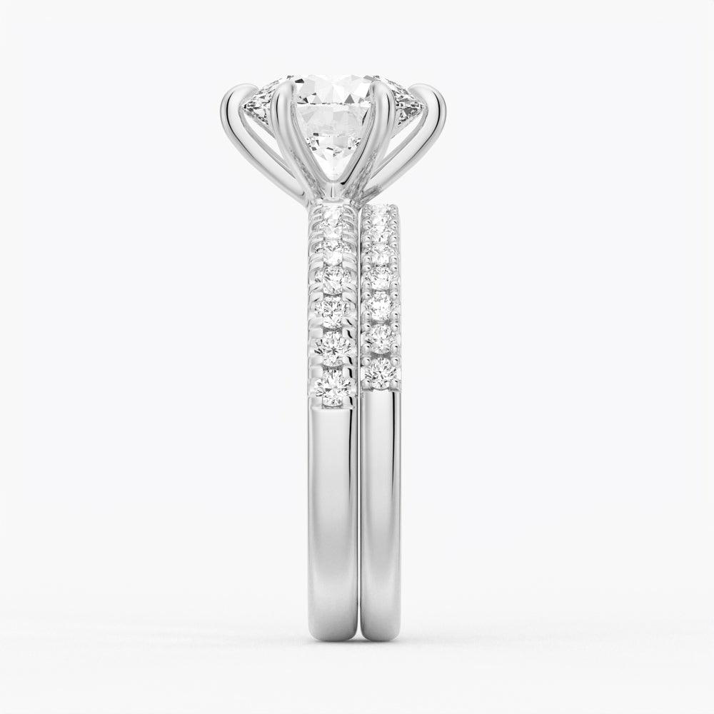 Exquisite 6 Prong French Pavé Moissanite Engagement Ring for Women - Perfect for Proposals, Weddings & Anniversary Gifts