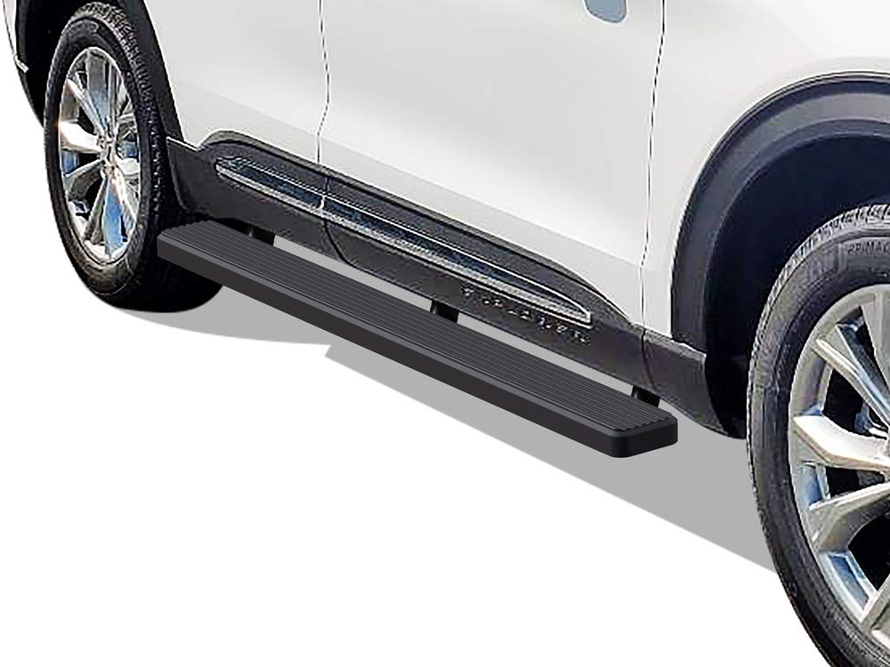 Black Powder Coated 5-Inch Running Boards Nerf Bars Side Steps for 2020-2025 Ford Explorer 4-Door SUV - Durable Off-Road Protection & Easy Step Access