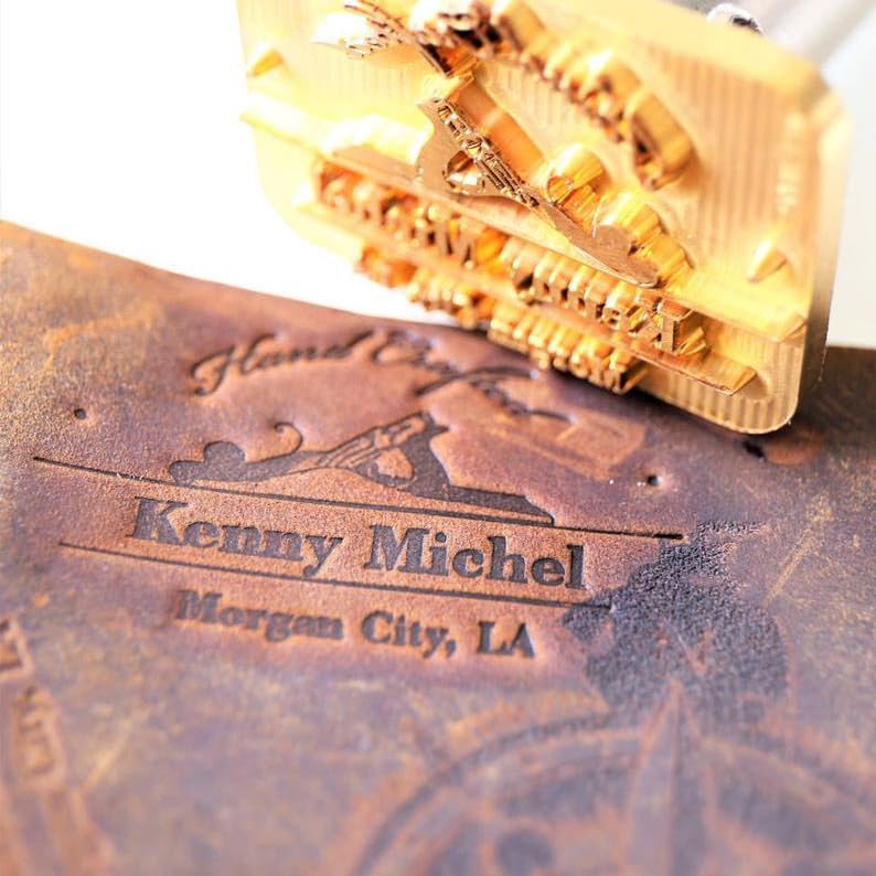 Custom Logo Wood Branding Iron - Handcrafted Leather & Wood Stamp Tool - 1.5
