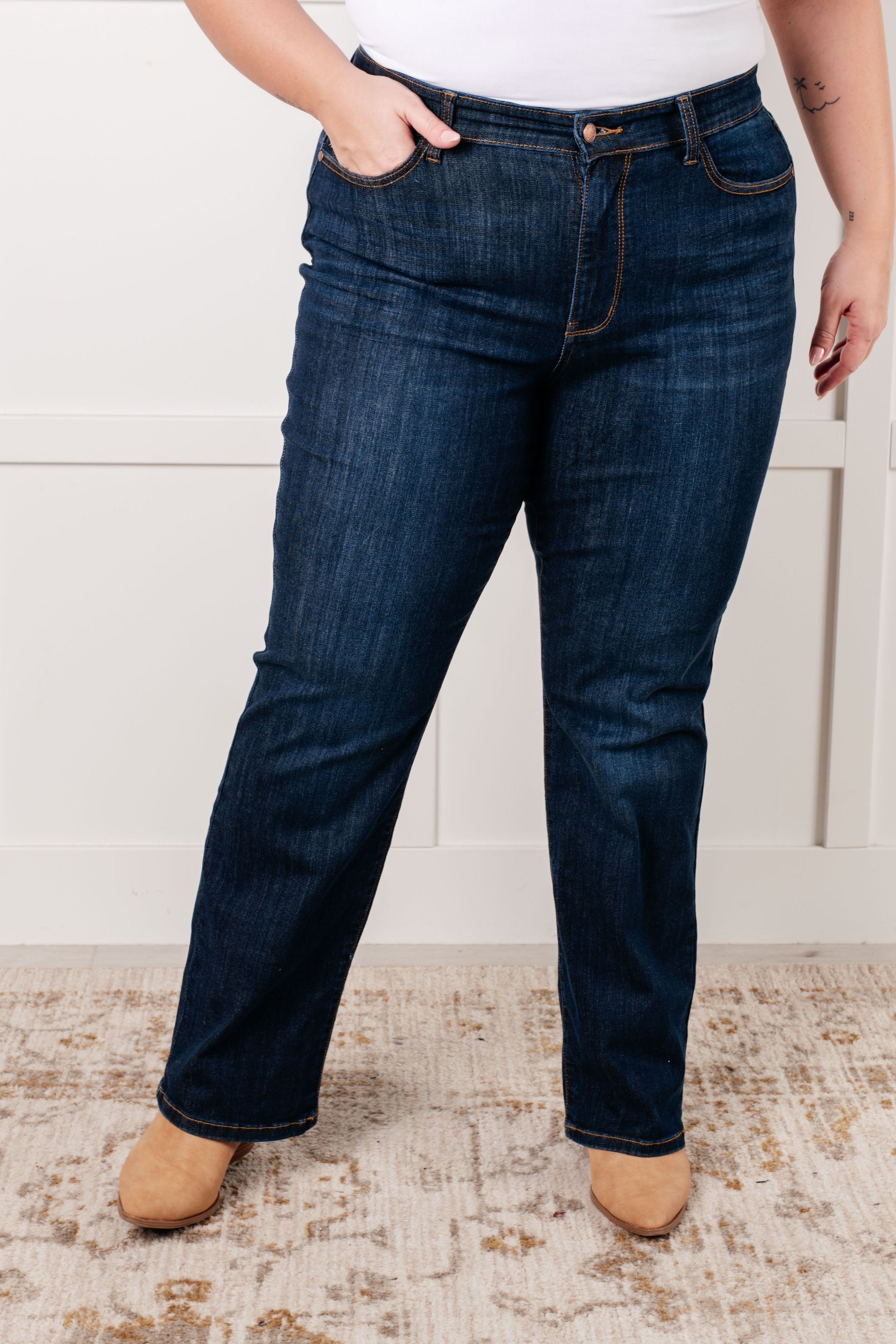 Alaina High Rise Classic Straight Jeans for Women - Slim Fit Stretch Denim Pants - Perfect for Casual Wear, Office & Date Nights