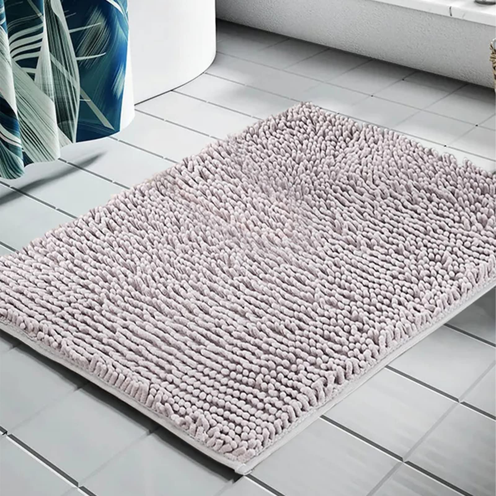 Quick-Dry Bathroom Rugs Set - Ultra Absorbent Chenille Bath Mat with Non-Slip Rubber Backing, Soft Shaggy Carpet for Bathroom & Shower - Perfect for Bathroom Floor, Spa, and Home Decor