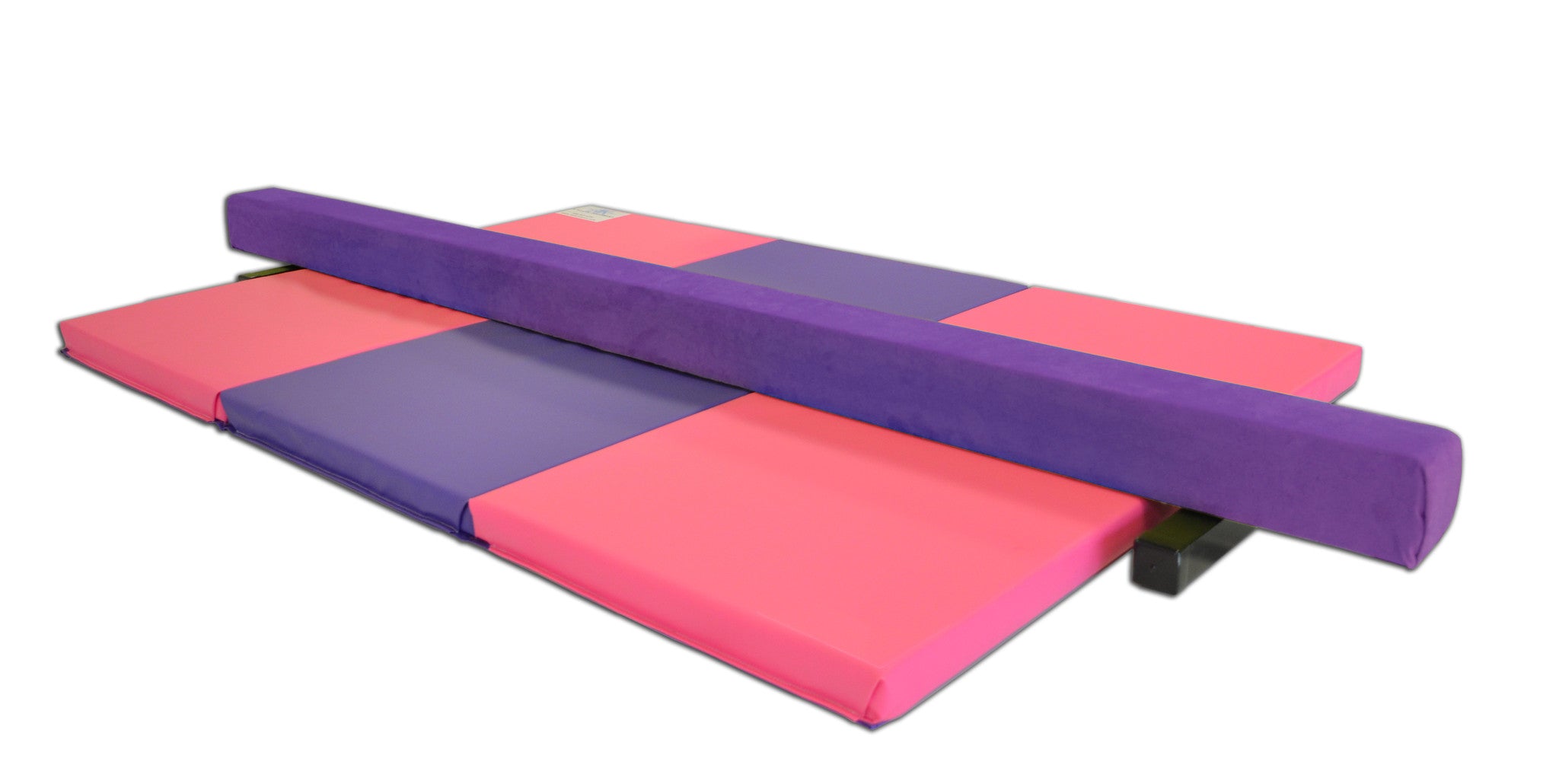 Professional Gymnastics Balance Beam with Folding Mat Combo - Adjustable Training Equipment for Home & Gym Use - Perfect for Kids & Adults Practice