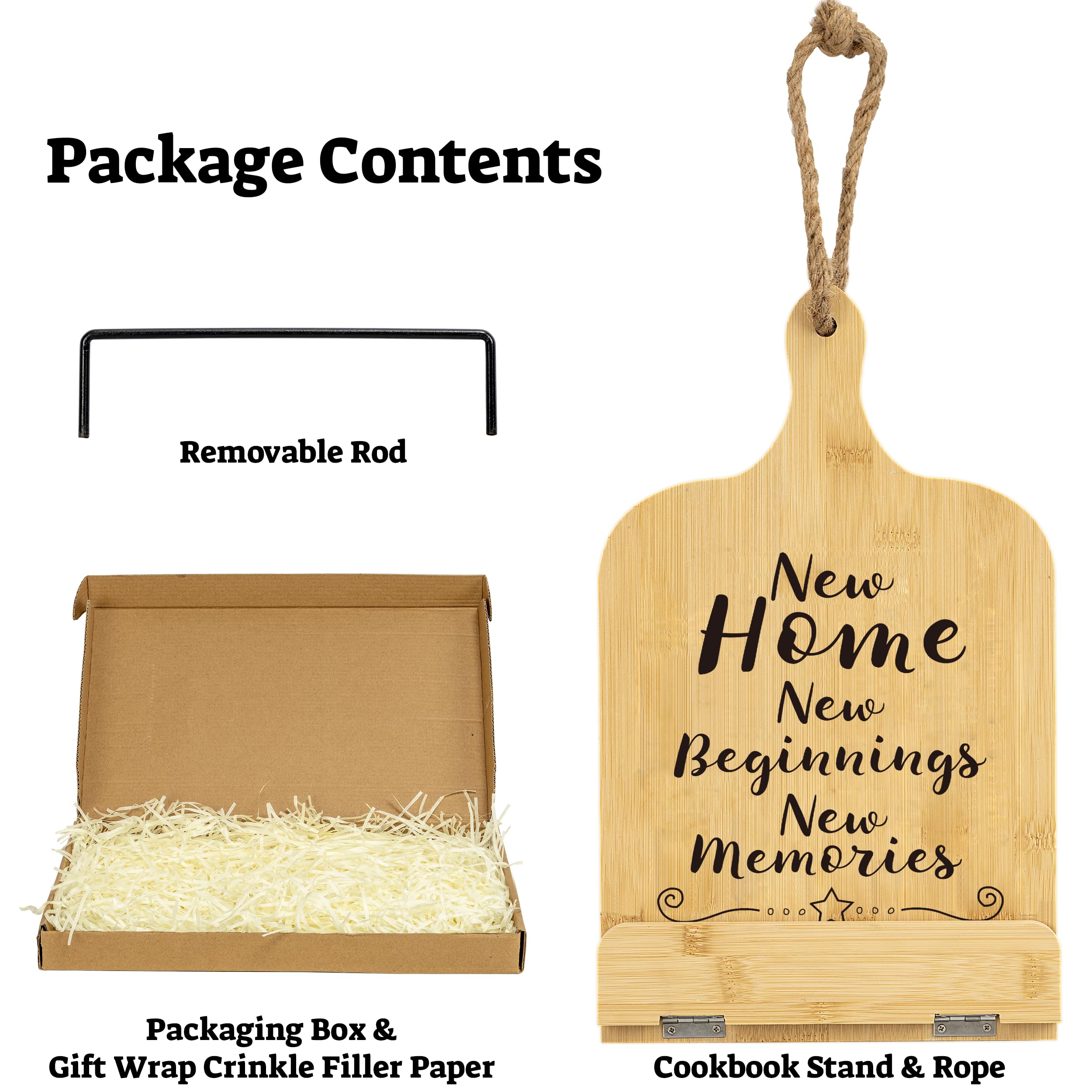 New Home Gift Cookbook Stand - Perfect Housewarming & Kitchen Gift for Women - Ideal for Cooking & Recipe Display