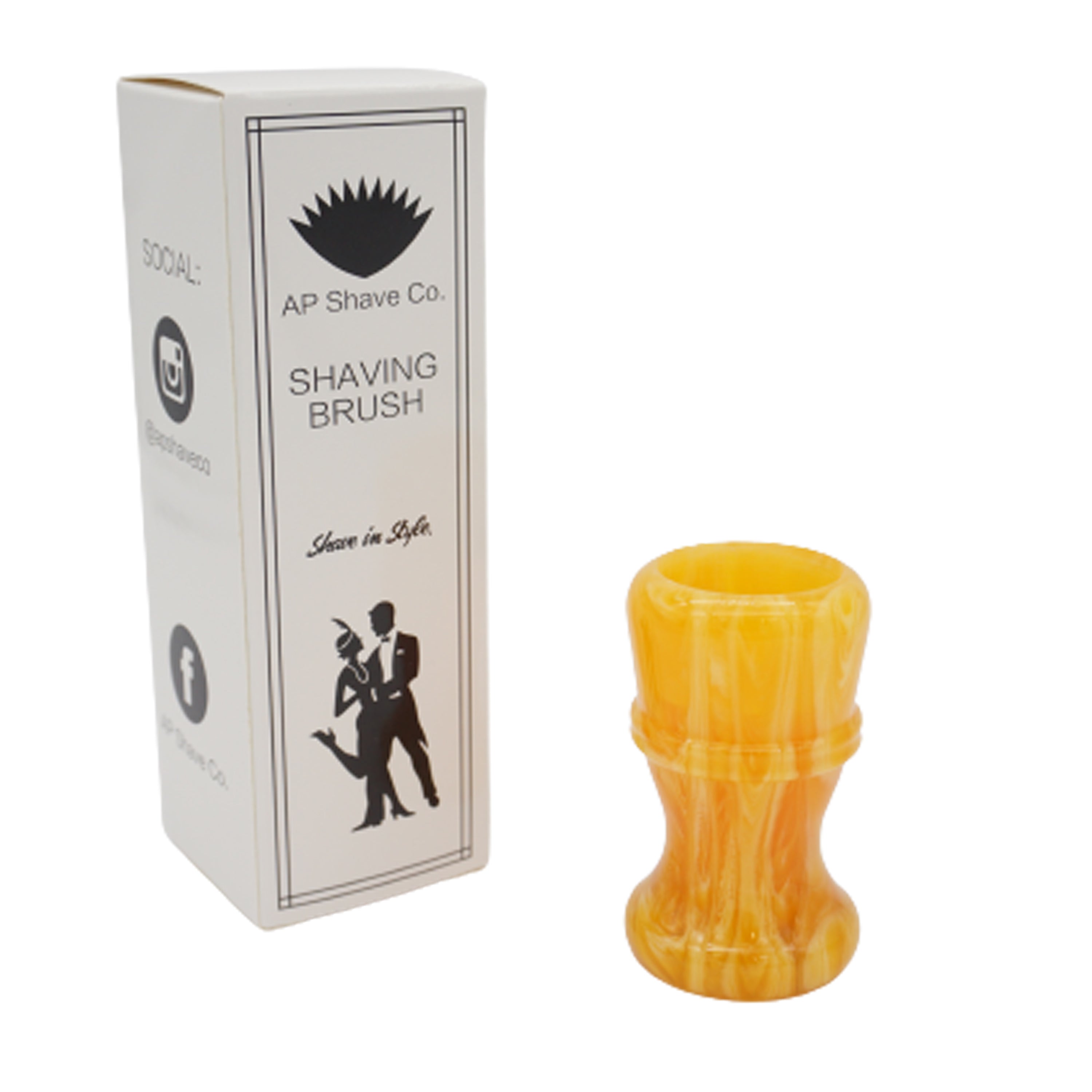 Premium Amber Handcrafted Shaving Brush Handle for Wet Shaving - Fits 24mm & 26mm Knots - Perfect for Traditional Barber Shaving & Luxury Grooming Gifts