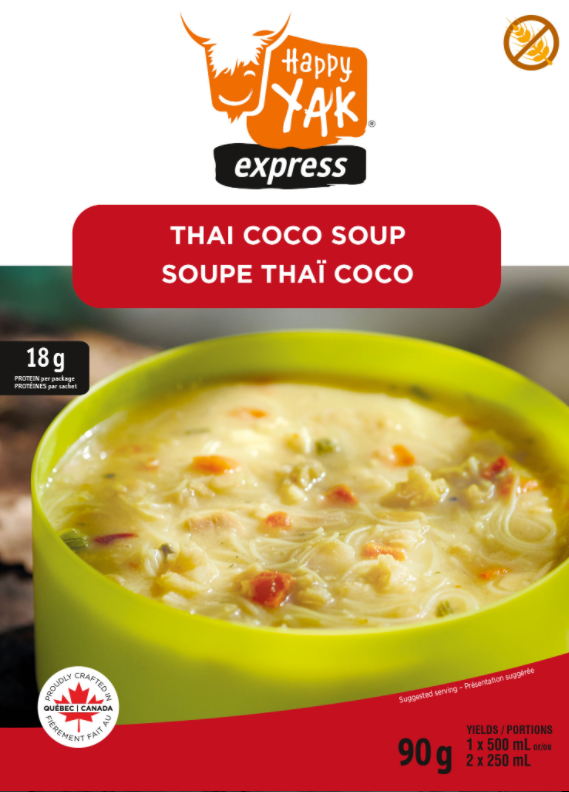Happy Yak Thai Coconut Soup - Authentic Thai Flavor, Ready to Eat, Gluten-Free & Vegan - Perfect for Quick Lunches, Camping & Asian Cuisine Lovers