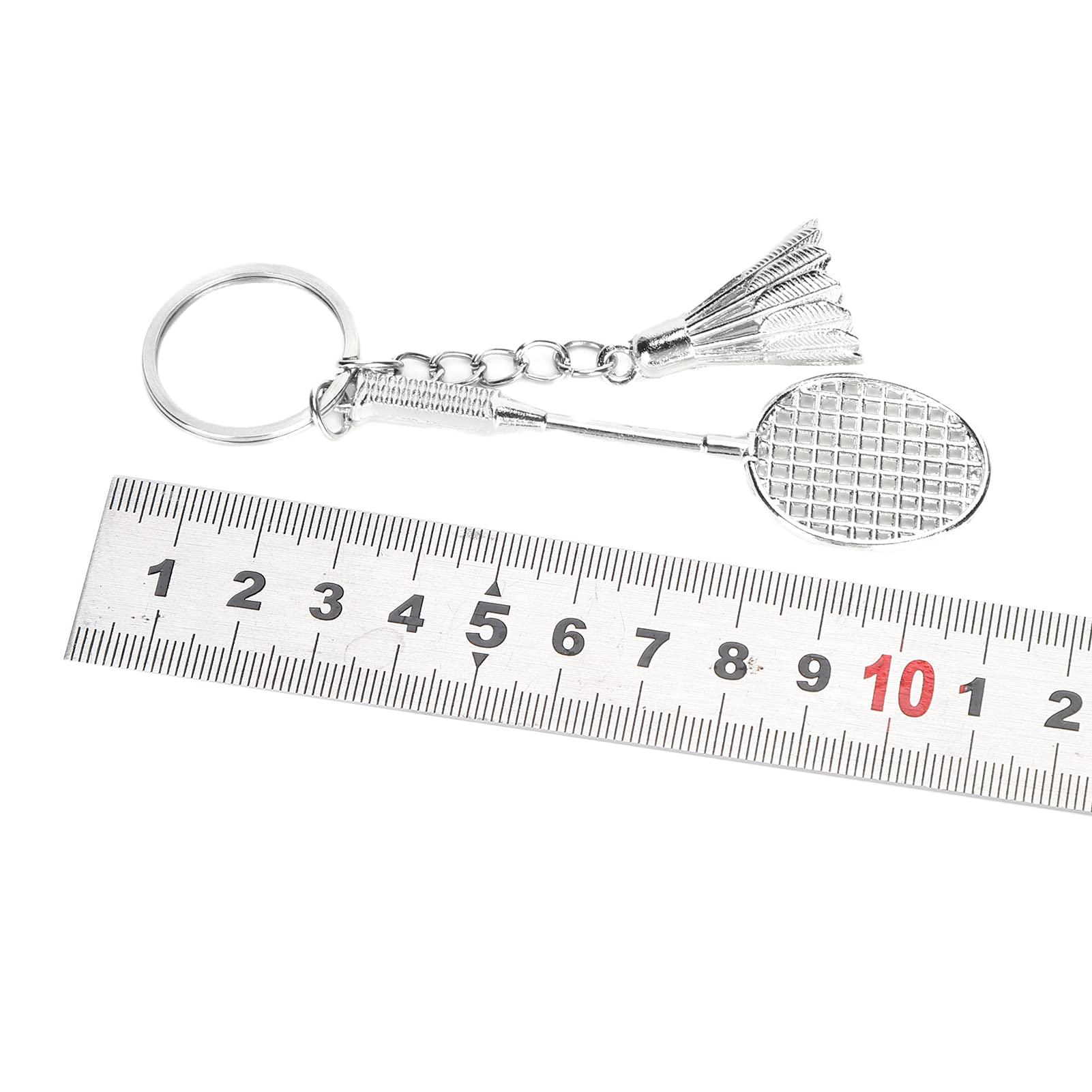 Premium Badminton Bag 14×8×5 with 12pcs Metal Sports Keychain Set - Stylish Badminton Racket Keyrings for Players & Couples - Perfect for Gym, Travel & Sports Enthusiasts