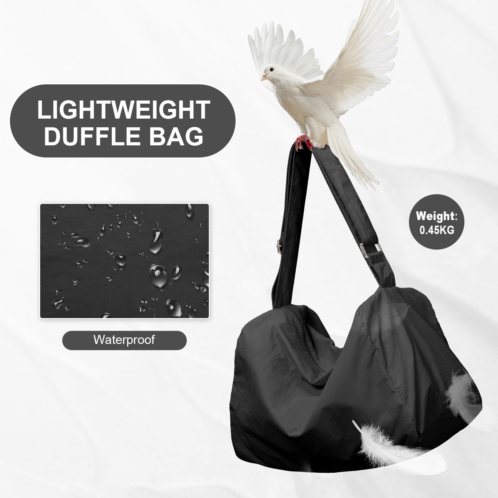 Small Gym Bag with Shoe Compartment - Waterproof Workout Duffle Bag for Women, Lightweight Travel & Sports Tote for Yoga, Dance, Swimming & Overnight Trips - Perfect for Gym, Travel & Fitness Activities