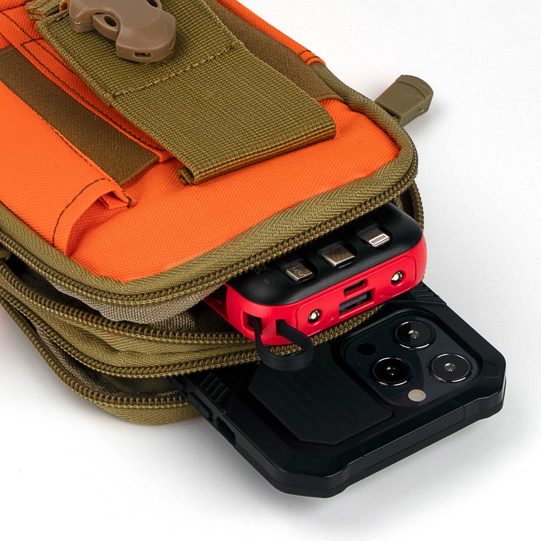 IronSeals Tactical MOLLE Pouch - Compact Utility Waist Bag & Phone Holster for iPhone 15 Pro Max/15 Pro/14 Plus/14 Pro Max/14/13 Pro Max/13 Pro/12 Pro Max/11 Pro Max (4.7