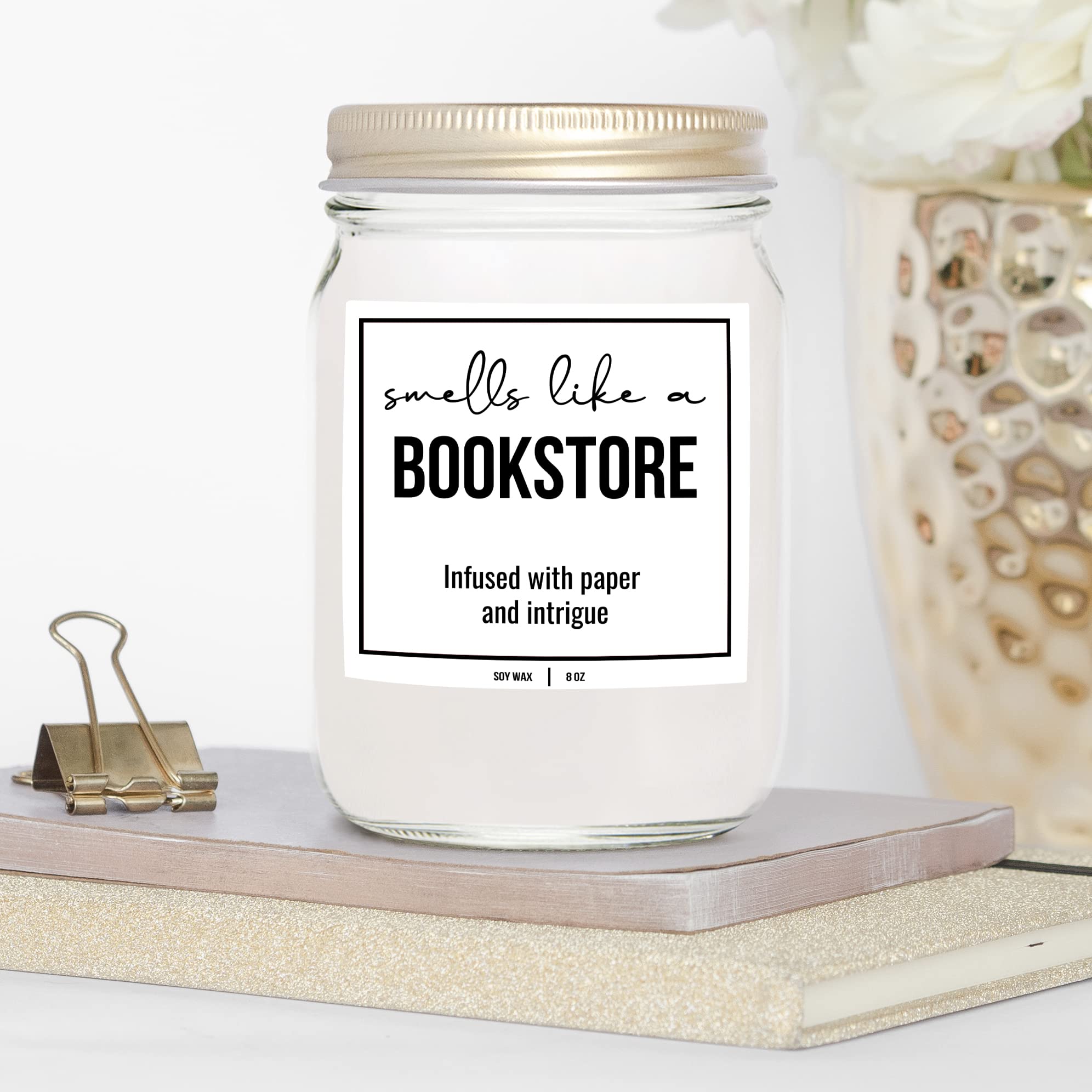 Bookstore Scented Soy Candle - 9oz Gift for Book Lovers & Home Decor