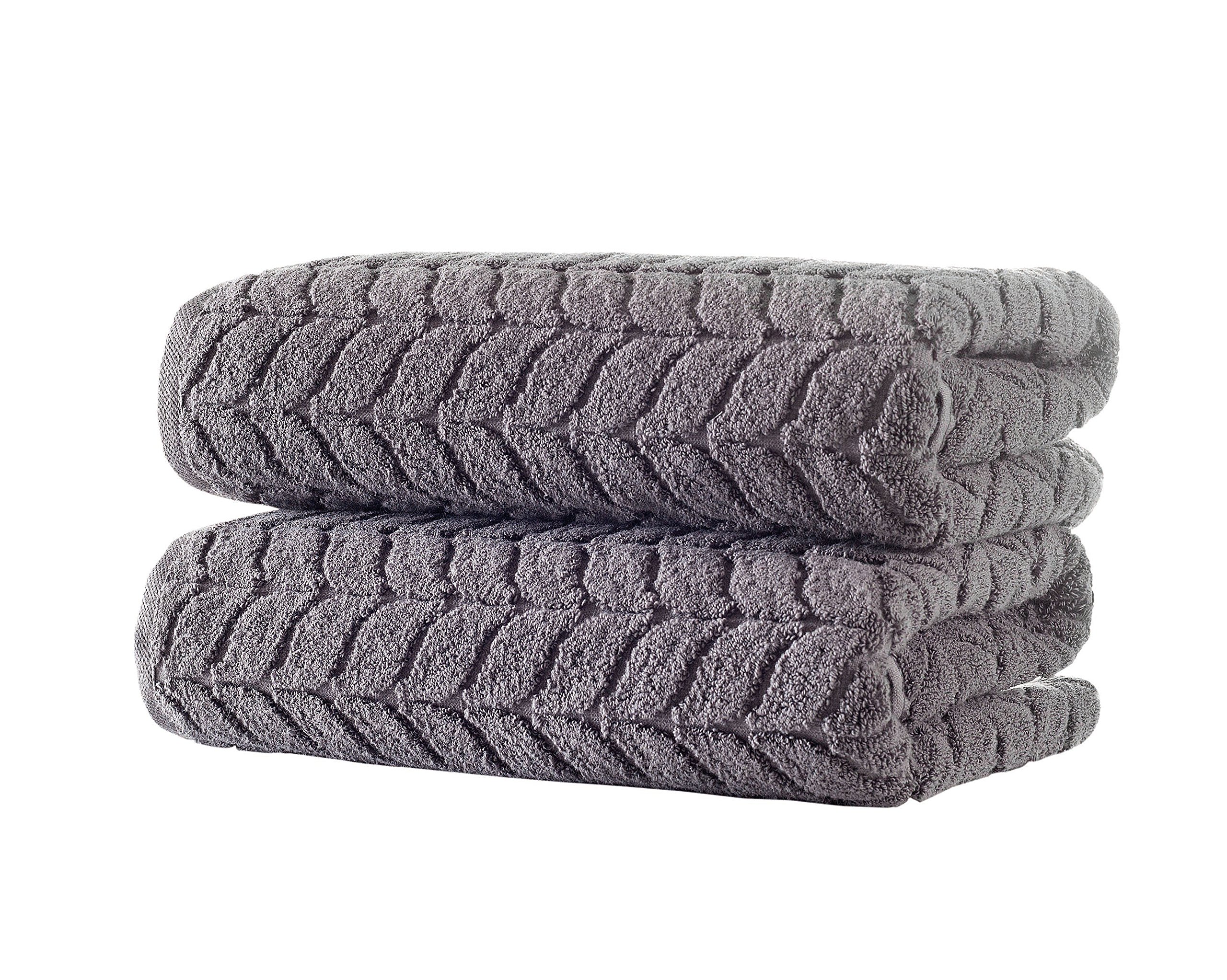 BAGNO MILANO Luxury Turkish Bath Towels Set - Ultra Soft Plush Jacquard, Quick Dry & Absorbent, 4-Piece Hand Towel Set (Grey) - Perfect for Spa, Bathroom & Hotel Use