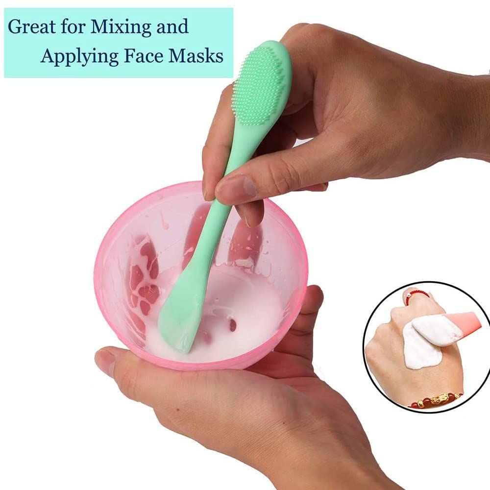 MAPPERZ Silicone Facial Cleansing Brush - Gentle Exfoliating Face Wash Brush for Pore Cleansing & Blackhead Removal | Handheld Face Pack Applicator | Perfect for Daily Skincare Routine & Spa Treatments