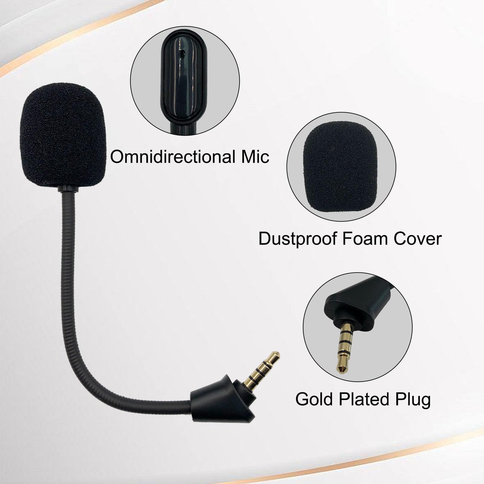 HyperX Cloud 2 II Wireless Gaming Headset Replacement Microphone - Noise Cancelling Detachable Mic for PS5, Xbox Series X/S, PS3 & PC (3.5mm, Black) - Perfect for Streaming, Online Gaming & Voice Chat