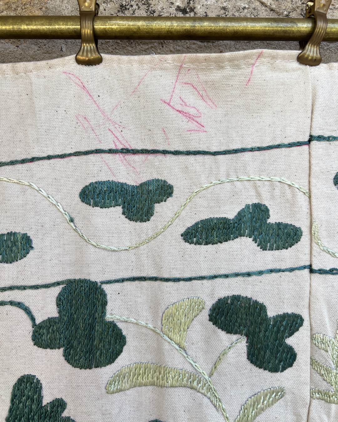 Authentic Suzani No. 223 Embroidered Textile - Handmade Uzbek Cotton Pillow Cover or Wall Hanging Decor for Boho Chic Home & Wedding Decorations