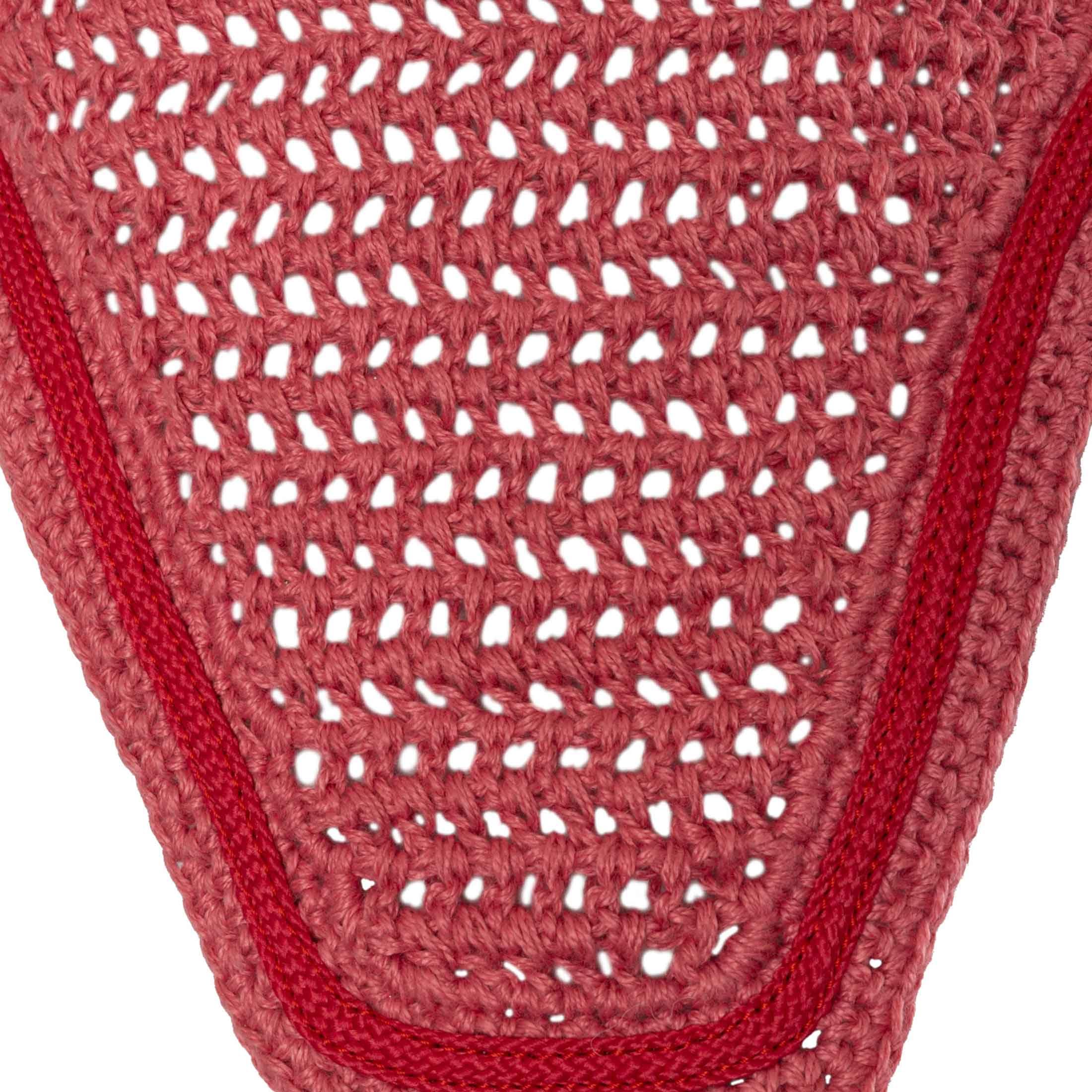 HORZE Rose Tonique Ear Net for Horses - Breathable Fly Protection in Fruit Dove Color - Ideal for Riding, Training, and Stable Use