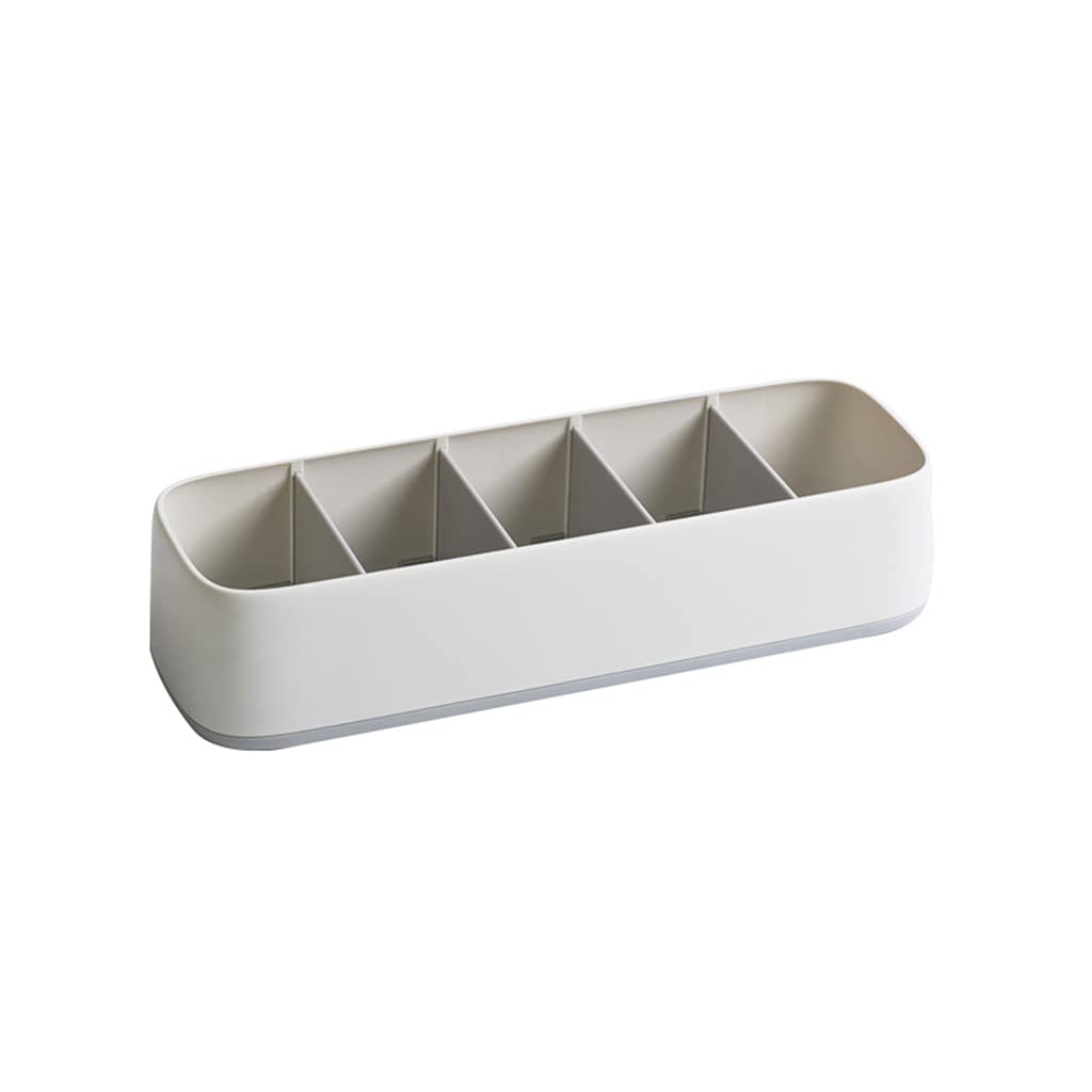 5 Grids Closet Organizer for Socks, Underwear & Bras - Space Saving Drawer Storage Box for Dorm, Home & Travel (Grey, 5 Compartments) | Perfect for Bedroom, Bathroom & College Dorm Organization