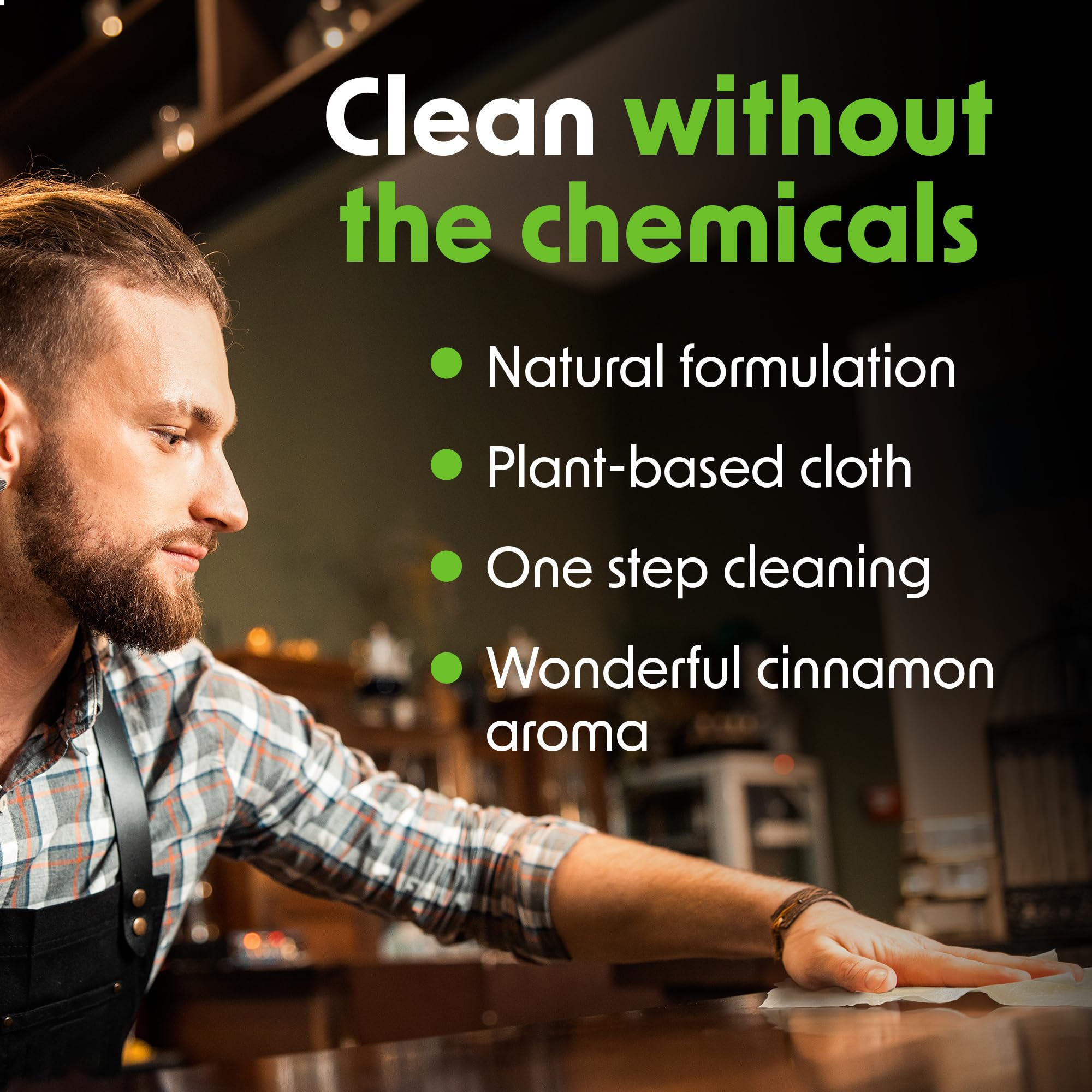 Wipex Natural Cleaning Wipes for Tables & Counters - 400 Pack with Vinegar, Propolis, Clove & Cinnamon Oil | Quick & Effective Surface Cleaner | Perfect for Restaurants, Kitchens & Home Use