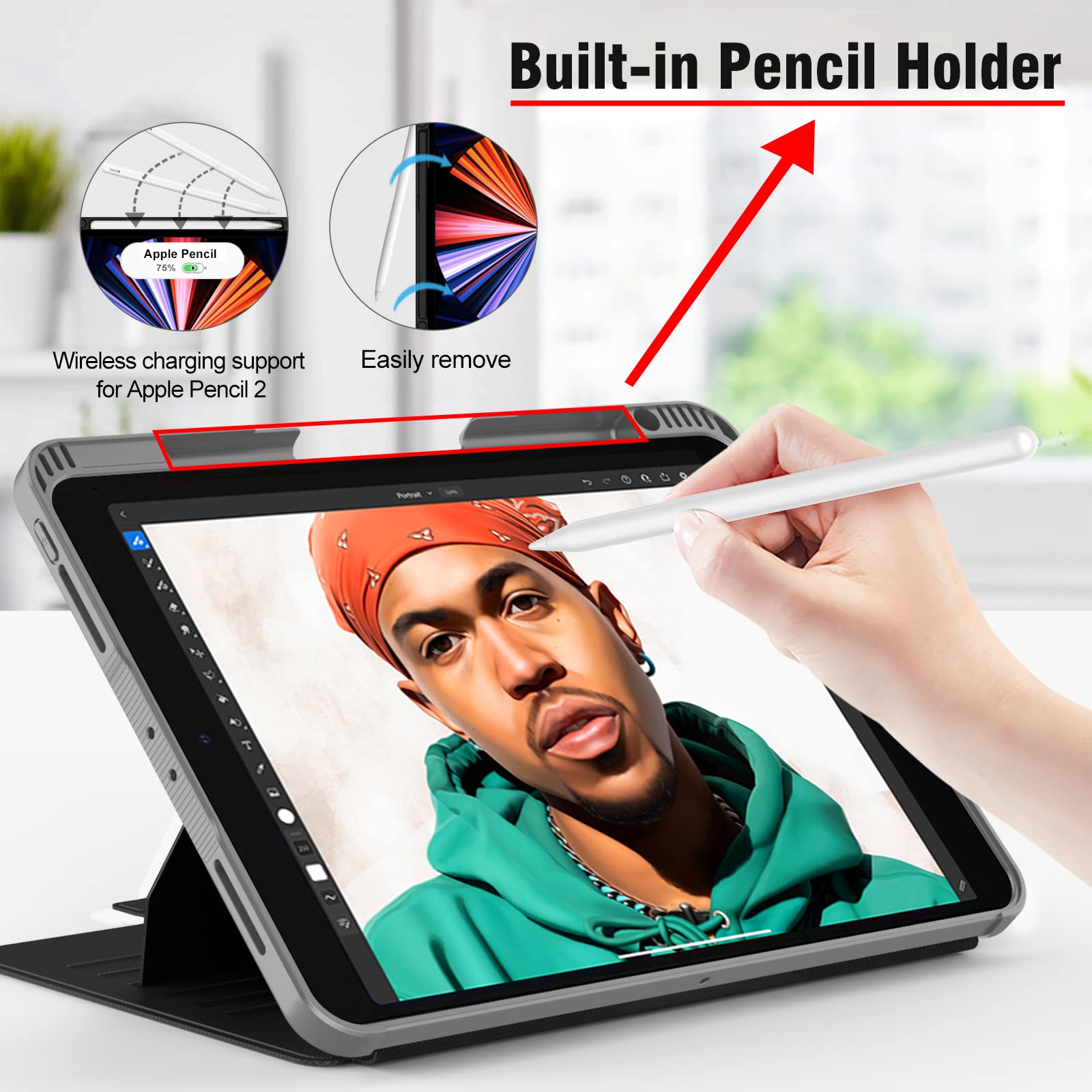 OCYCLONE iPad Pro 11 Inch Case (4th/3rd/2nd/1st Gen 2022-2018) - Magnetic Stand with 6 Viewing Angles, Apple Pencil Holder & Auto Sleep/Wake - Protective Cover for iPad Pro 11