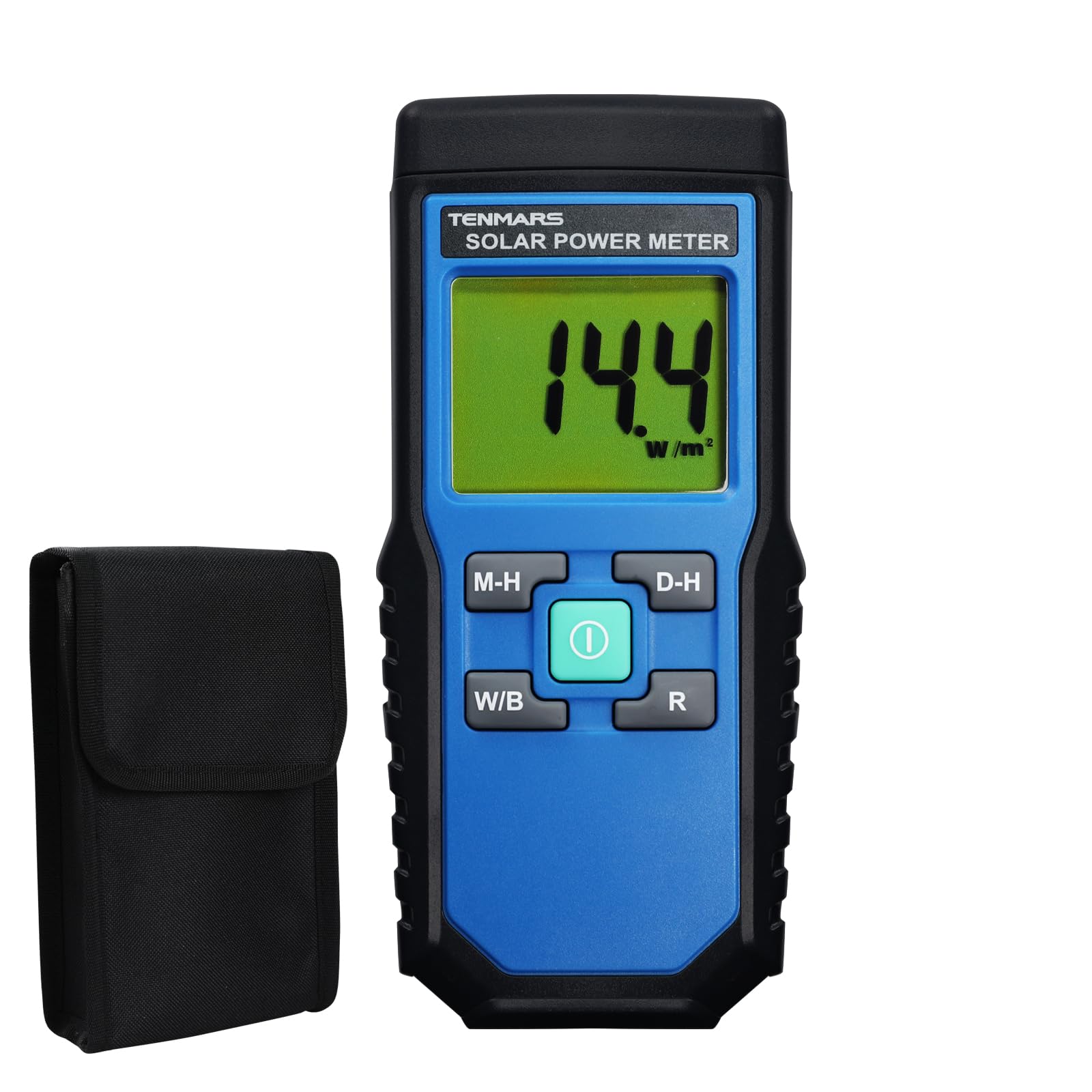 Solar Power Meter - Handheld Digital Solar Irradiance Meter with 2000W/m² & 634BTU/(ft²·h) Range, MAX/MIN/Data Hold - Perfect for Solar Panel Testing, Renewable Energy Research & Sunlight Measurement