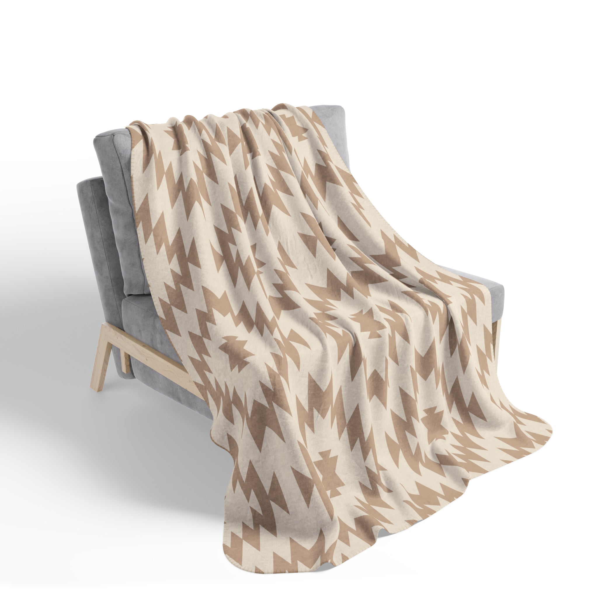 Soft Fleece Sherpa Throw Blanket - Southwestern Rio Sand Design for Cozy Living Room & Bedroom - Perfect for Snuggling on the Couch or Adding Warmth to Your Bed