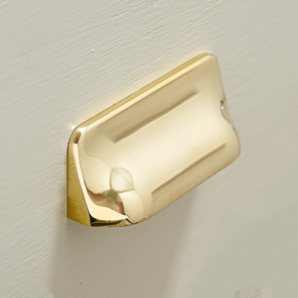 Polished Brass Hudson Drawer Handle - Vintage Cabinet Pulls for Kitchen & Bathroom - 3 Inch Center to Center Hardware - Perfect for Dresser, Cupboard & Furniture Upgrade
