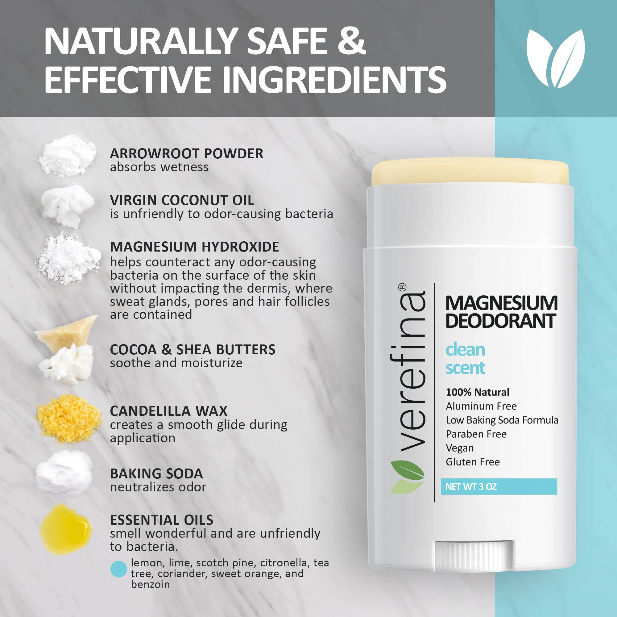 Natural Aluminum-Free Deodorant for Men & Women - Hypoallergenic, Vegan, Cruelty-Free & Non-Toxic | Paraben-Free & Sensitive Skin Safe | 3 Oz Stick | Ideal for Gym, Work & Daily Freshness