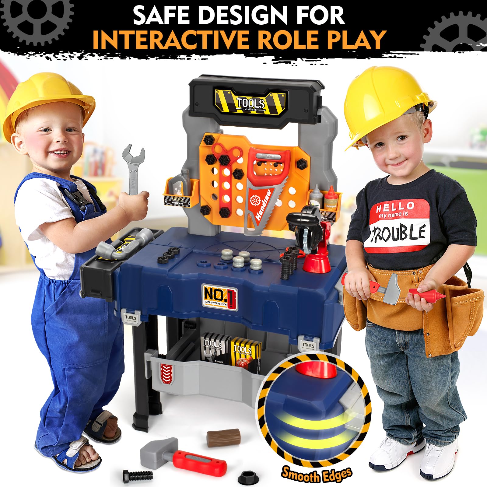 **Kids Tool Bench Set with Electric Drill & Chair - Construction Toy for Boys & Girls Ages 3-5 - Christmas & Birthday Gift - Transformable Tool Box for Pretend Play - Perfect for DIY & Role-Playing Fun**