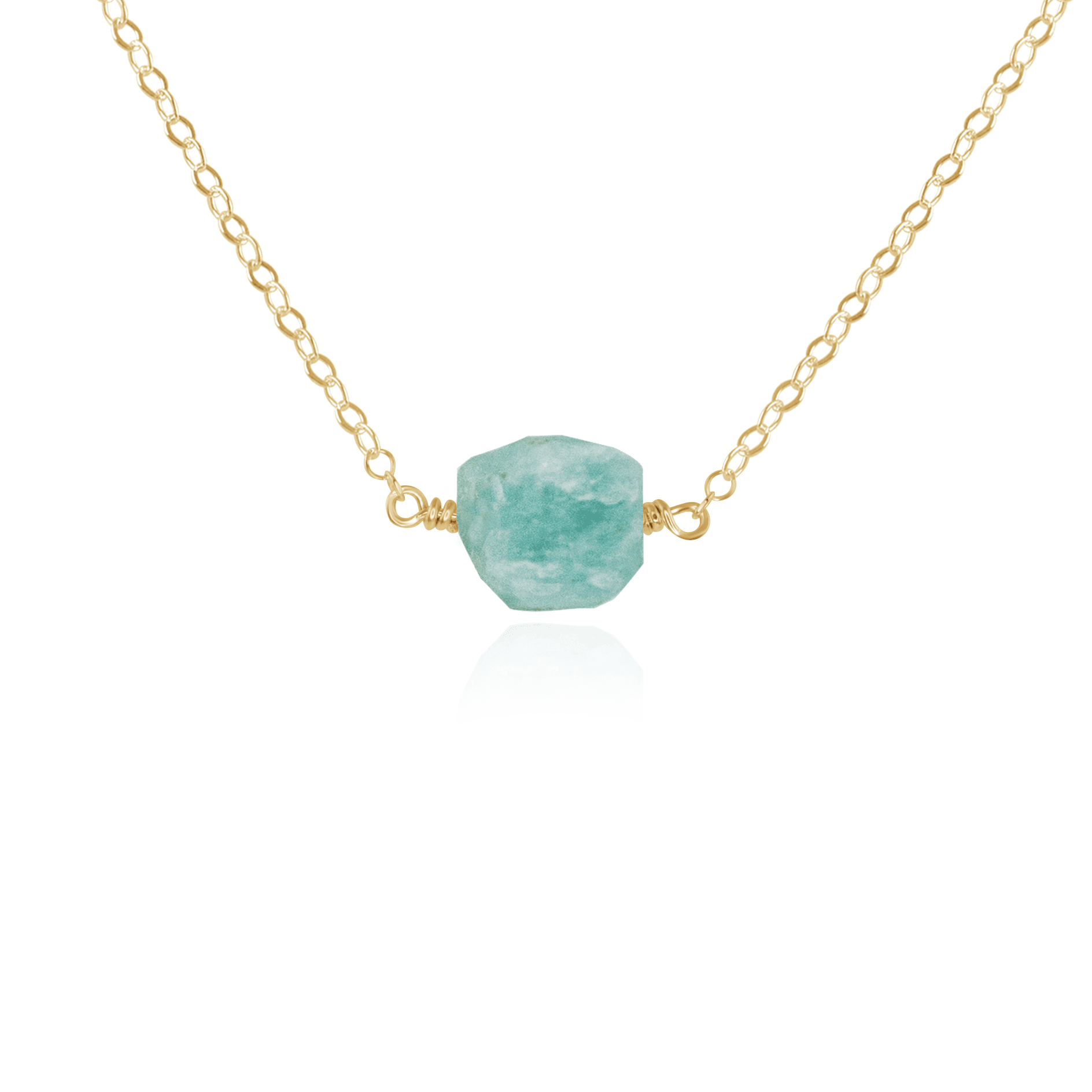 Natural Amazonite Crystal Nugget Necklace - Raw Stone Pendant for Women - Boho Jewelry for Healing, Meditation & Spiritual Energy - Perfect for Everyday Wear & Gift Giving