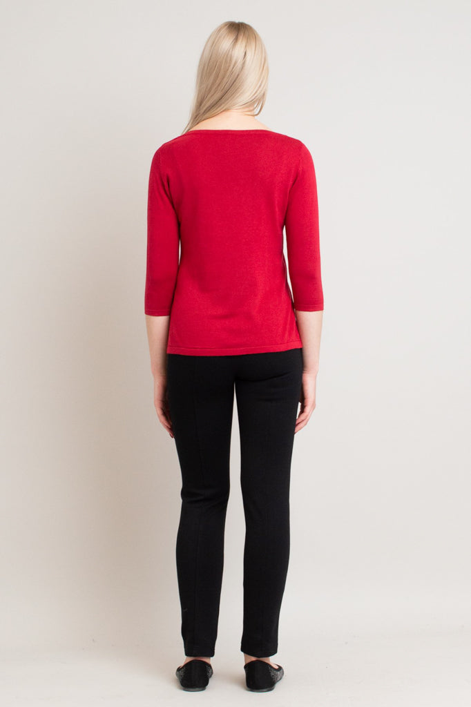 Betula Sweater for Women - Soft Bamboo Cotton Blend, Lipstick Red, Final Sale - Perfect for Casual Wear, Office & Date Nights