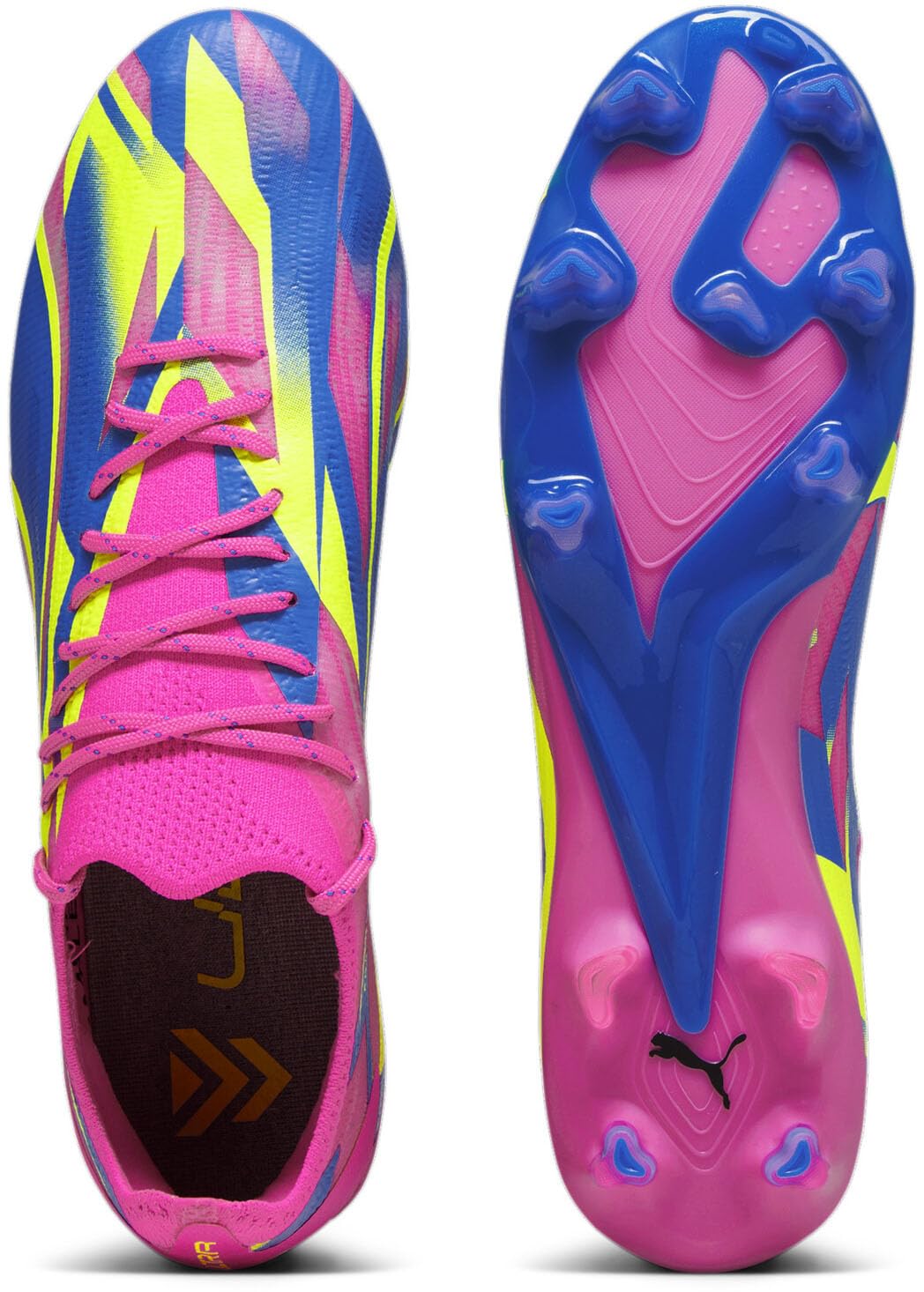 PUMA Ultra Ultimate Energy Firm Ground Soccer Cleats - Men's Size 7.5 Pink | Lightweight Football Shoes for Enhanced Speed & Control | Perfect for Competitive Matches & Training Sessions