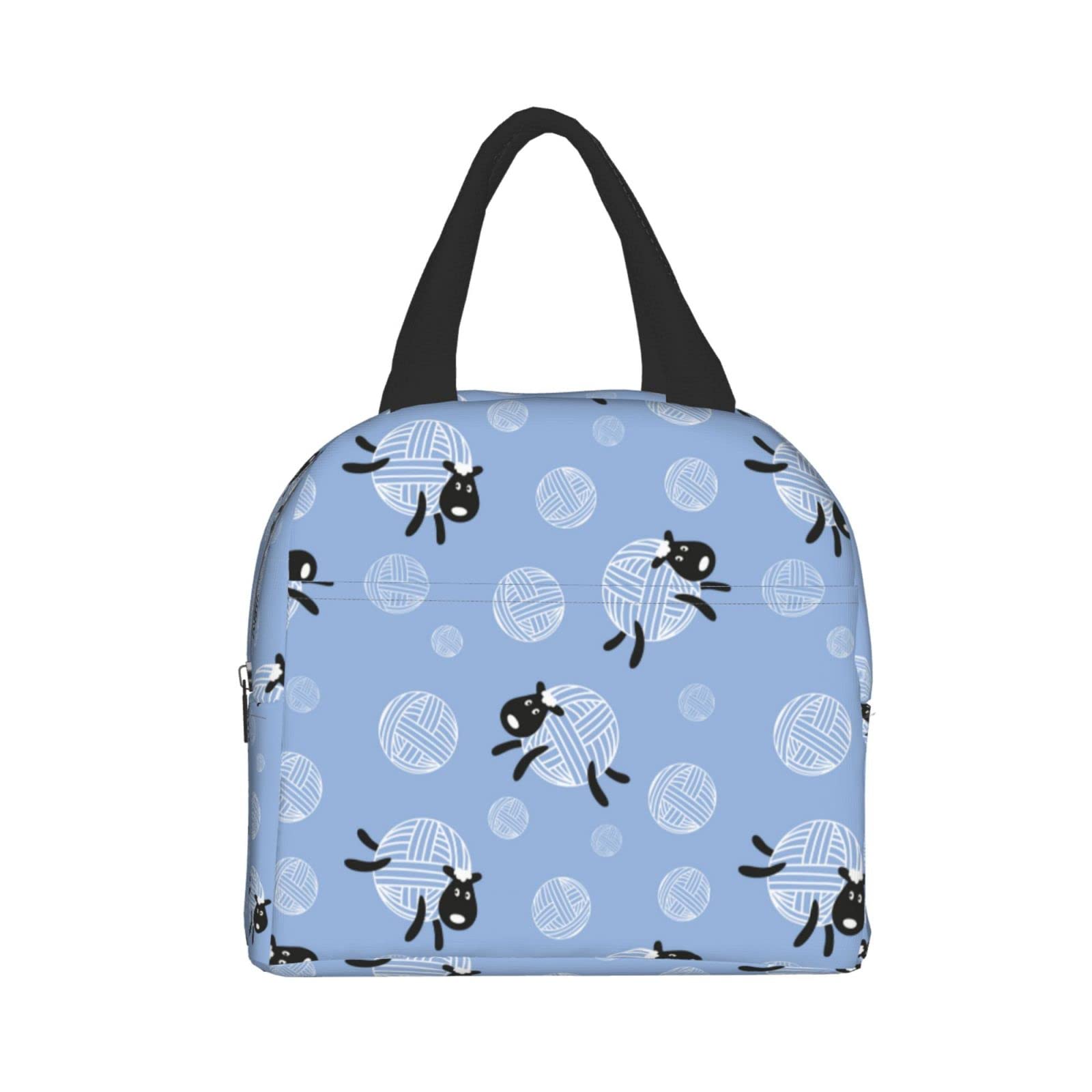 Funny Sheep Print Insulated Lunch Box - Reusable & Portable Meal Container for Men & Women - Perfect for Work, Travel, Picnic & School Lunch