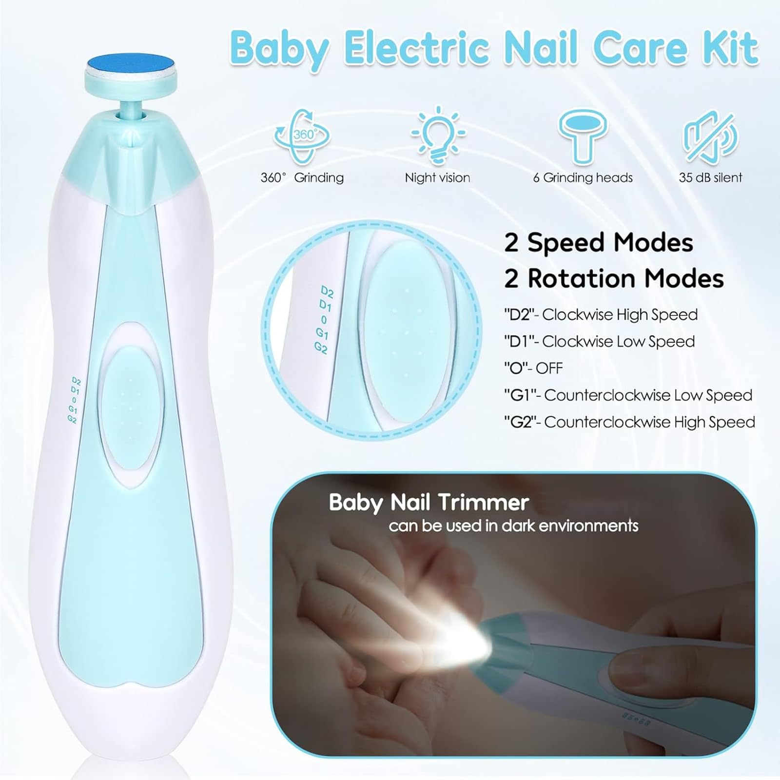 **26-in-1 Baby Healthcare & Grooming Kit – Portable Newborn Safety Care Set with Nail Clippers, Brush & More – Perfect for Travel, Home & Hospital Use (Blue)**