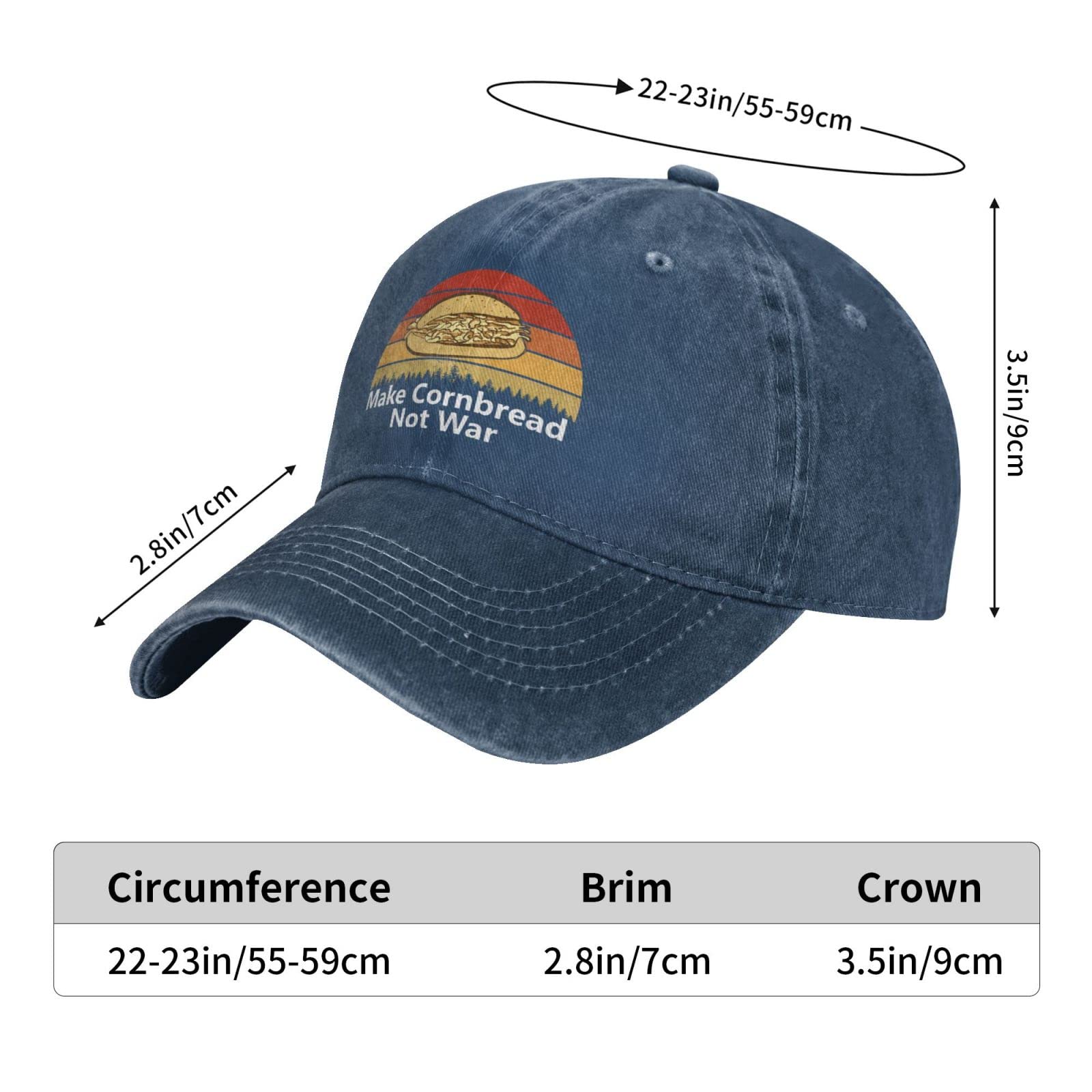 Make Cornbread Not Wars Hat - Men's Baseball Cap with Graphic Design - Perfect for Casual Wear, Outdoor Activities & Gifts