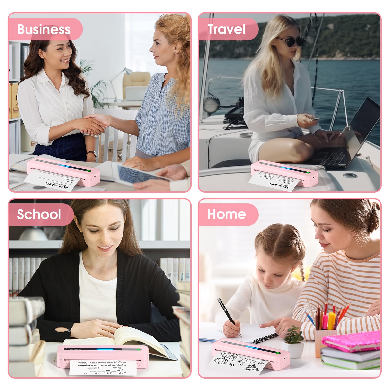 Phomemo M832 Wireless Bluetooth Thermal Printer - Portable Inkless Printer for Phone & Laptop, Supports 8.5x11/A4/4.33/3.15/2.08 Inch Thermal Paper - Compact Travel Printer for Office, Home & School with Carrying Case - Perfect for On-the-Go Printing, Receipts, Labels & Notes