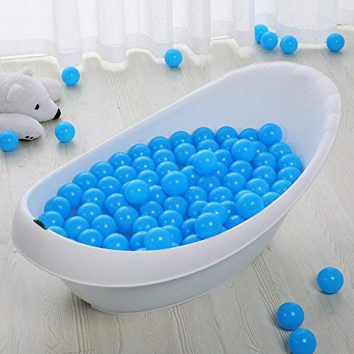 PlayMaty 2.36 Inch Non-Toxic Plastic Ball Pit Balls - 70 Pack Phthalate & BPA Free, Transparent Ocean Balls for Kids, Toddlers & Babies - Perfect for Playhouses, Tents, Playpens, Pools & Party Decorations