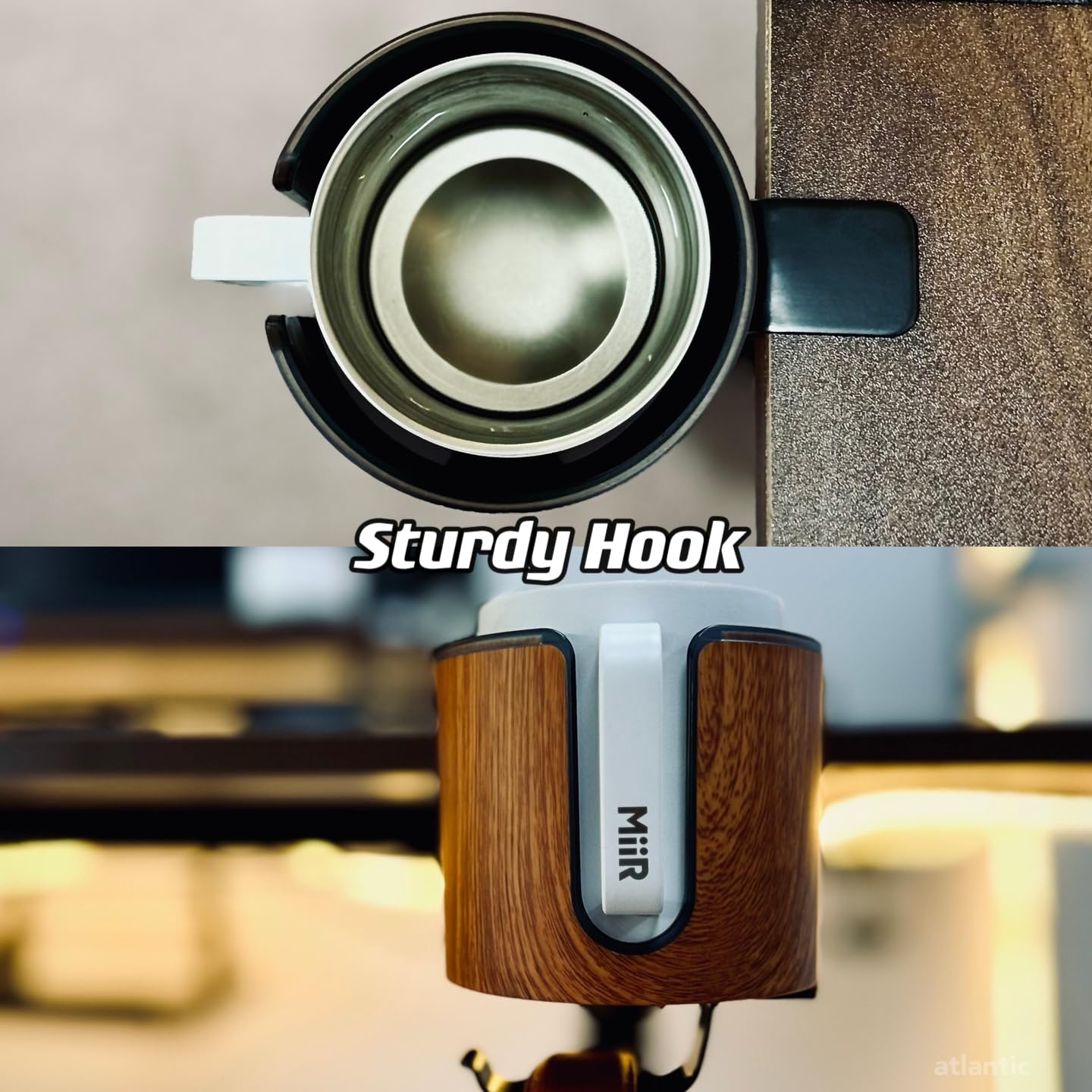 Premium 2-in-1 Desk Cup Holder & Organizer - Elegant Wooden Design for Coffee, Tea, Pens & Office Supplies | Perfect for Home Office, Study Desk & Workspace Organization